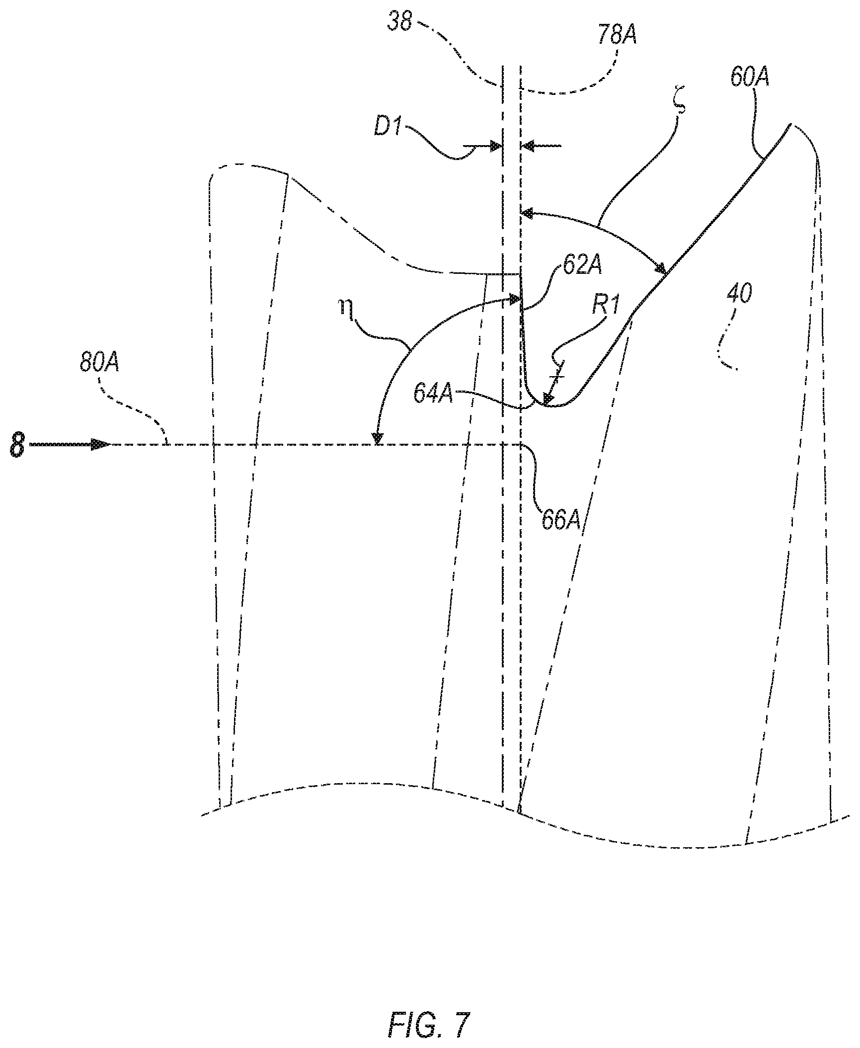 Patent US12617030 Figure 6 – Anti-skive drill bit