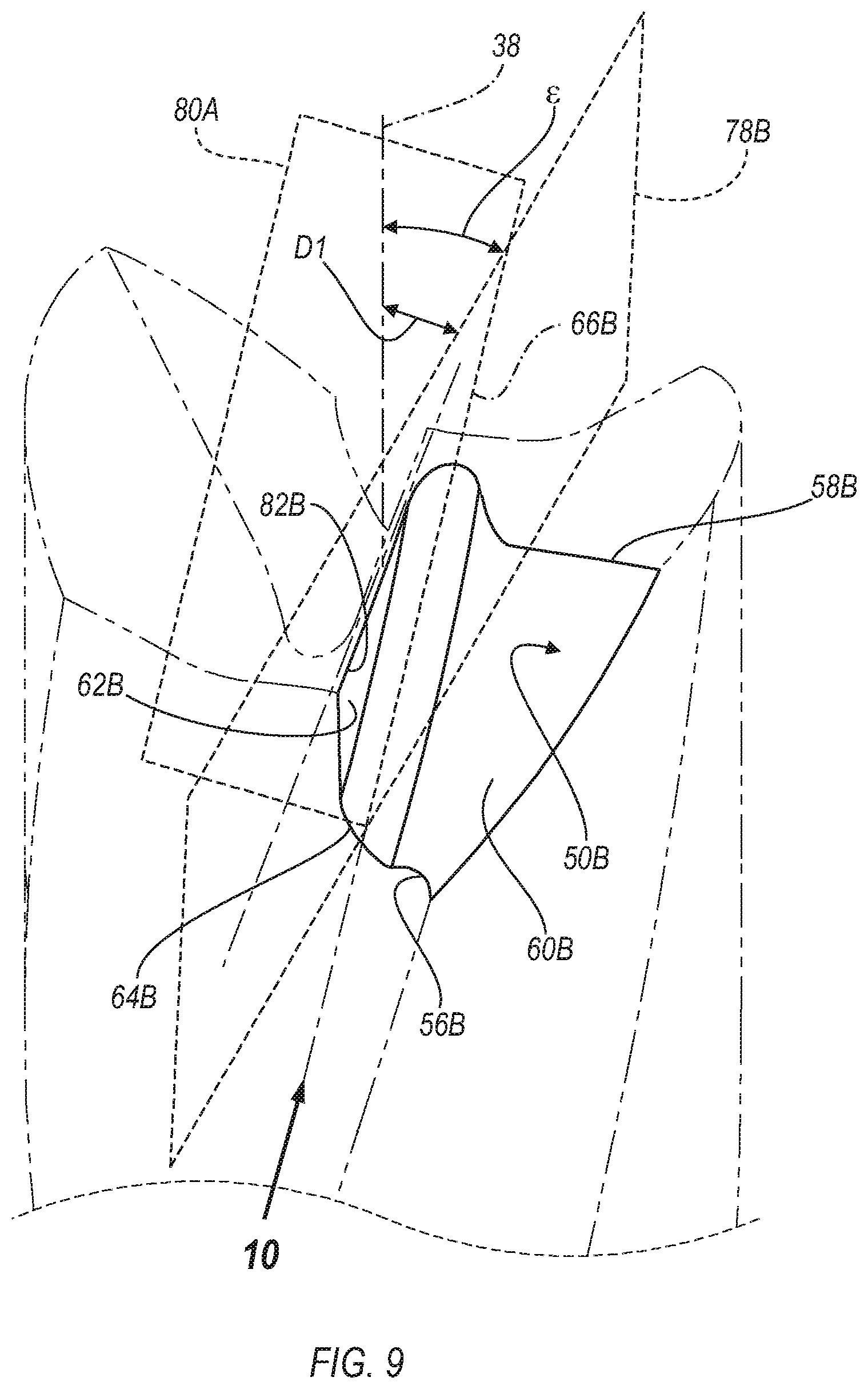 Patent US12617030 Figure 8 – Anti-skive drill bit