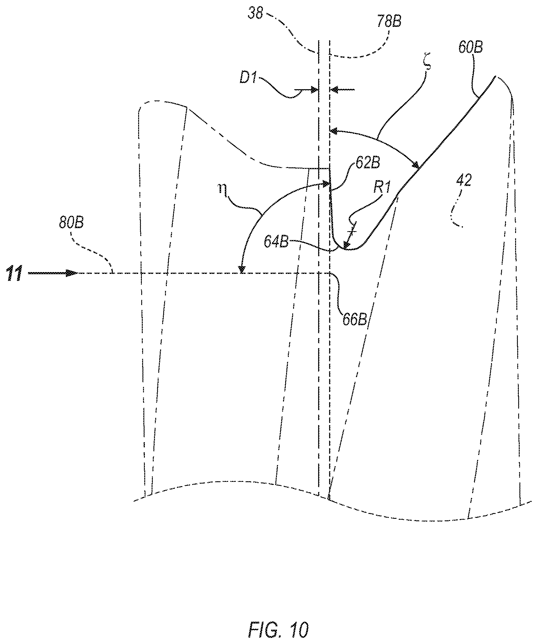Patent US12617030 Figure 9 – Anti-skive drill bit