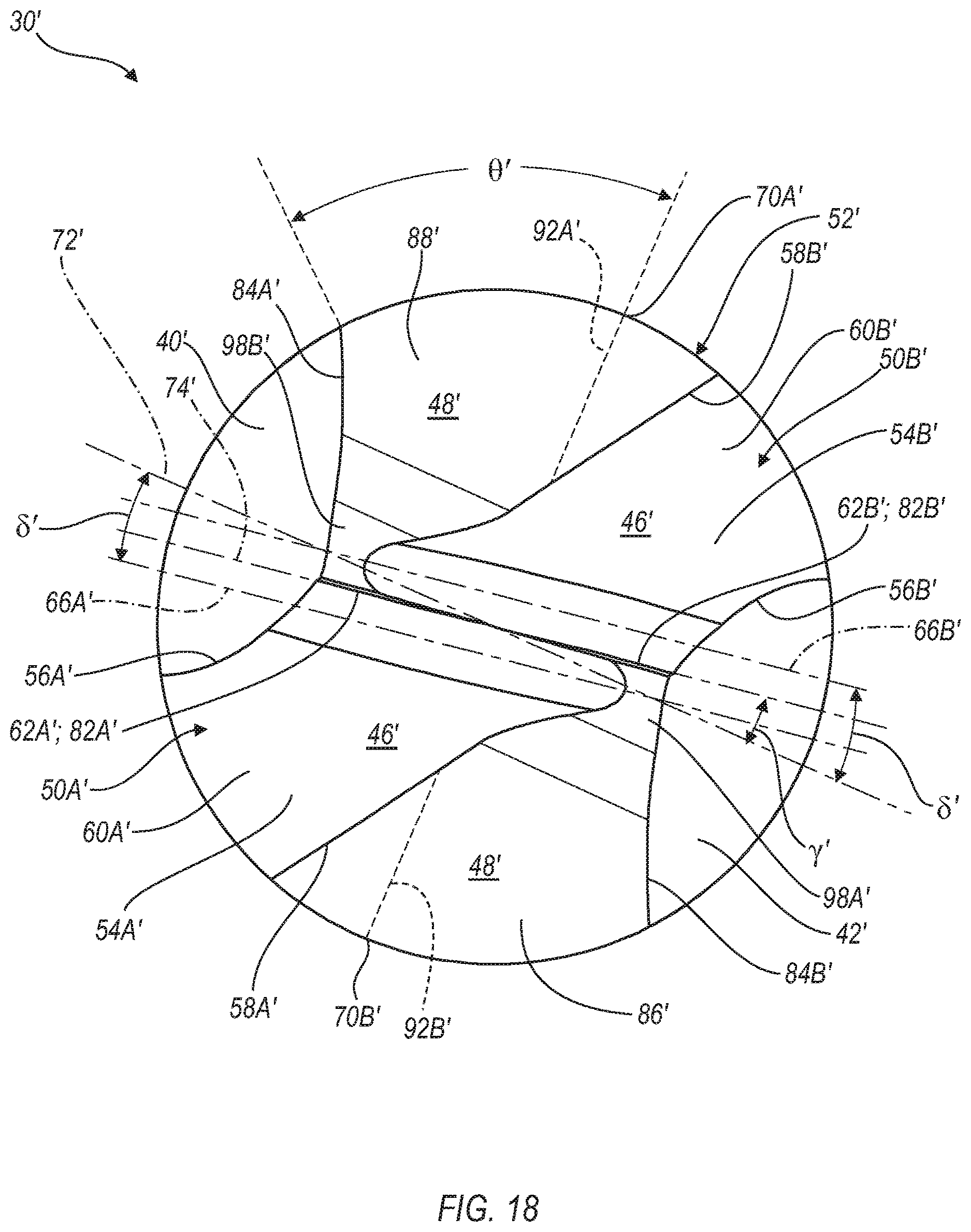 Patent US12617030 Figure 16 – Anti-skive drill bit