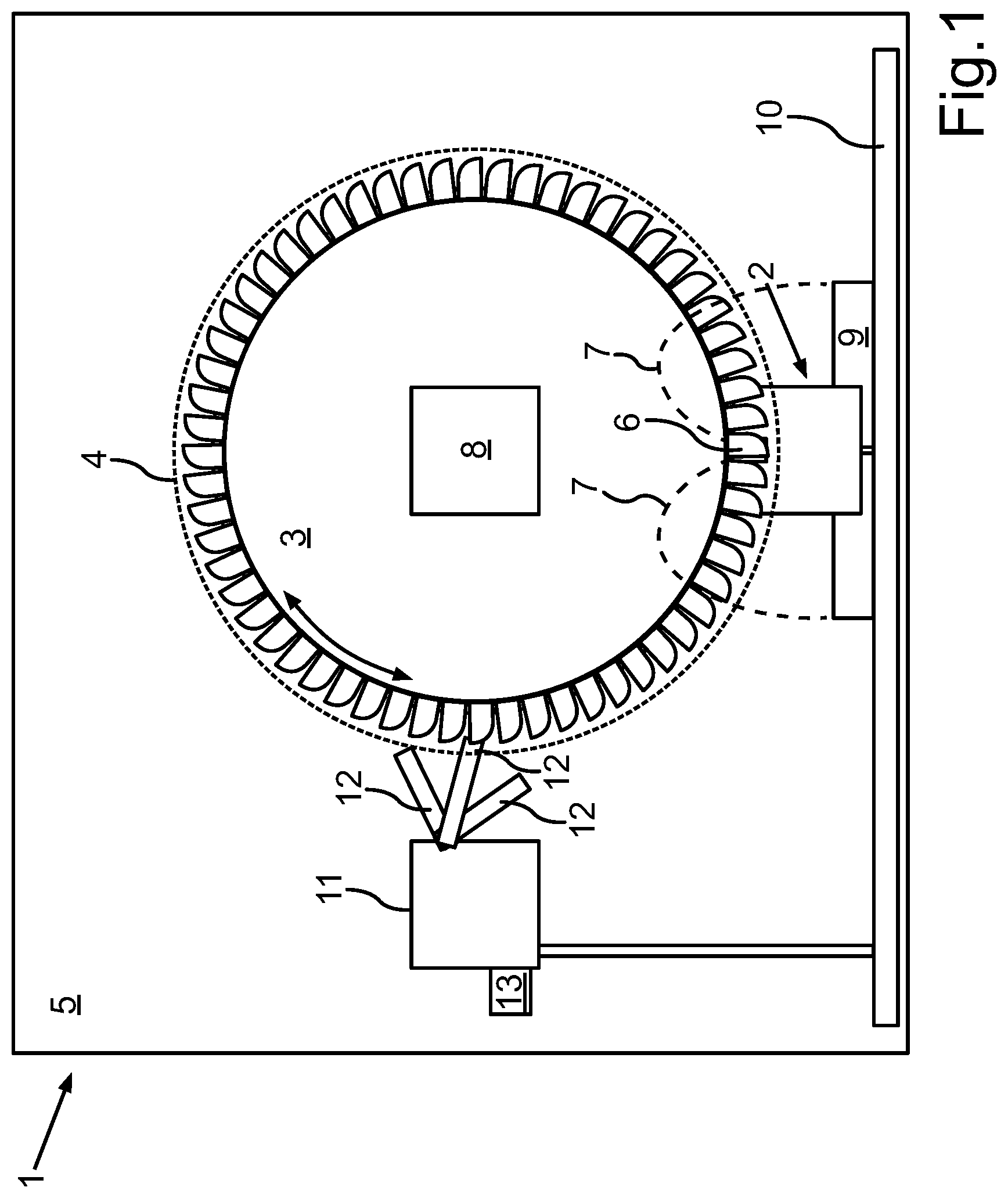 Patent US12617033 Figure 1 – Manufacturing device for electrochemical machining of a component, in particular a turbine component, method for electrochemical machining of a component, and component