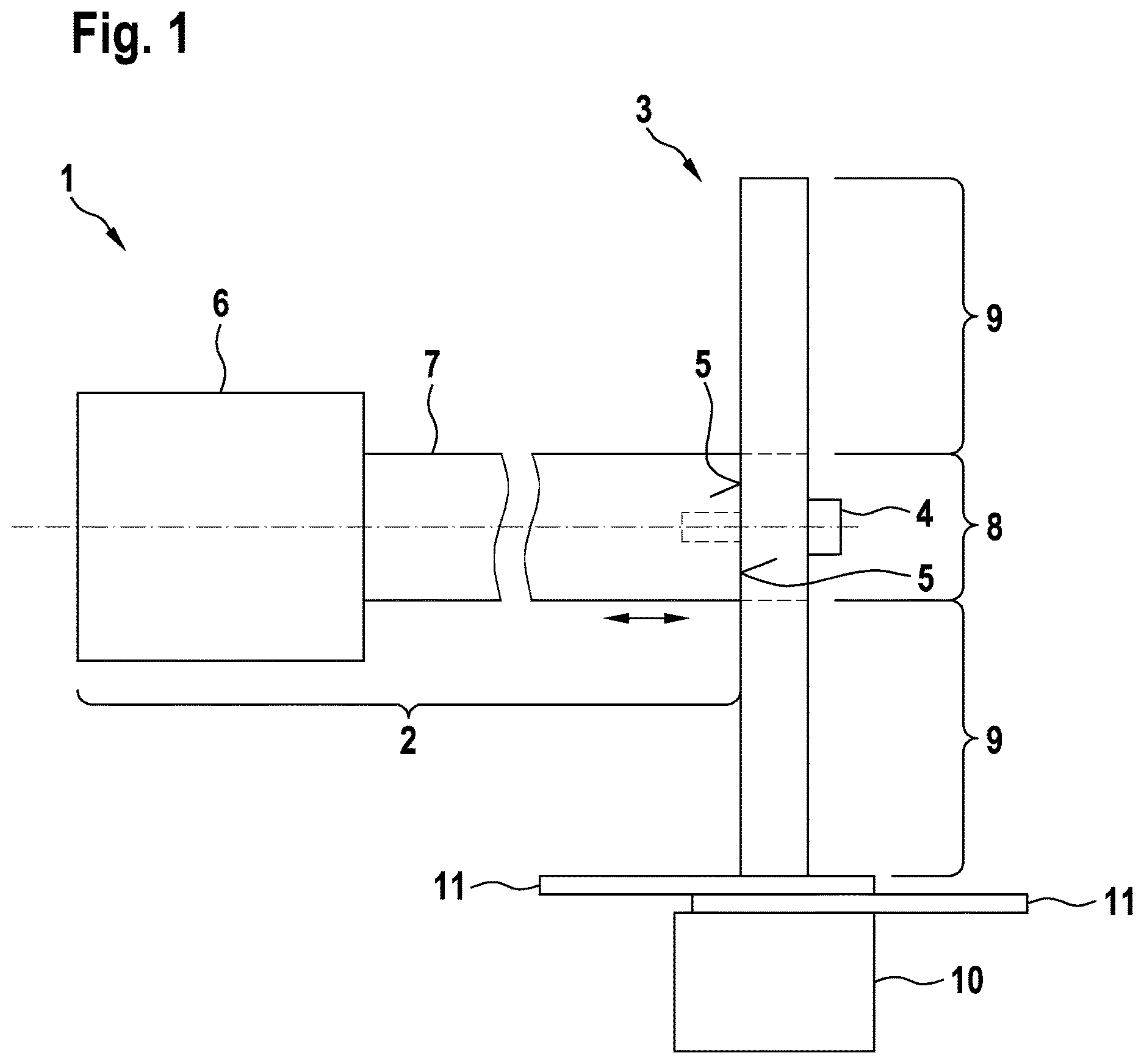 Patent US12617037 Figure 1 – Ultrasonic welding device comprising a sonotrode carrier and a sonotrode fastened thereto