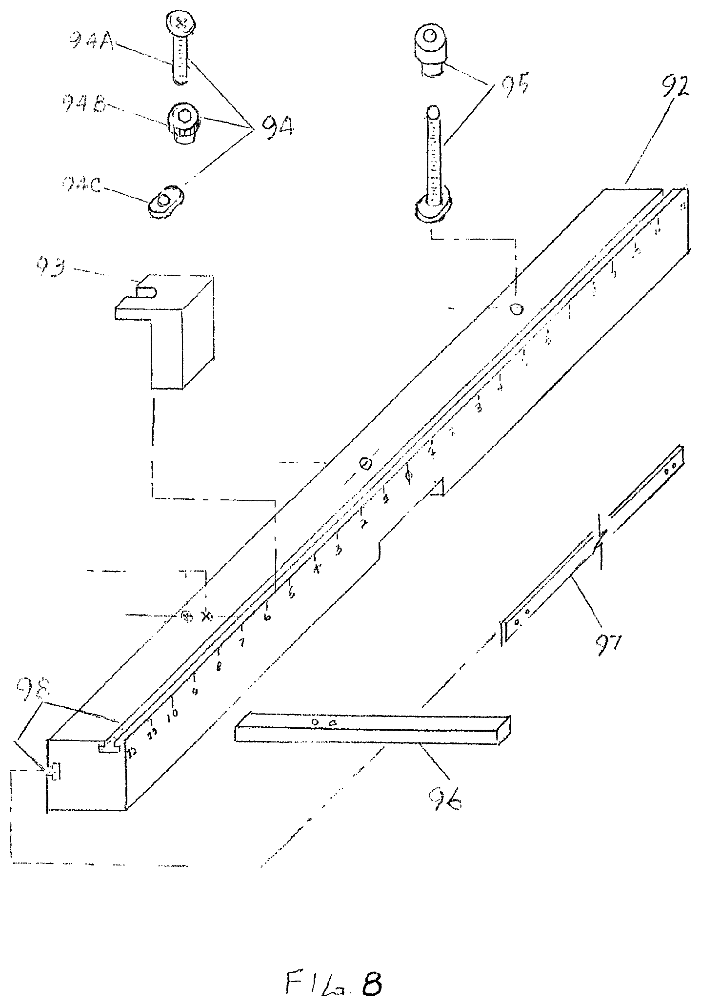 Patent US12617049 Figure 5 – System for locating fences on drill press and router tables