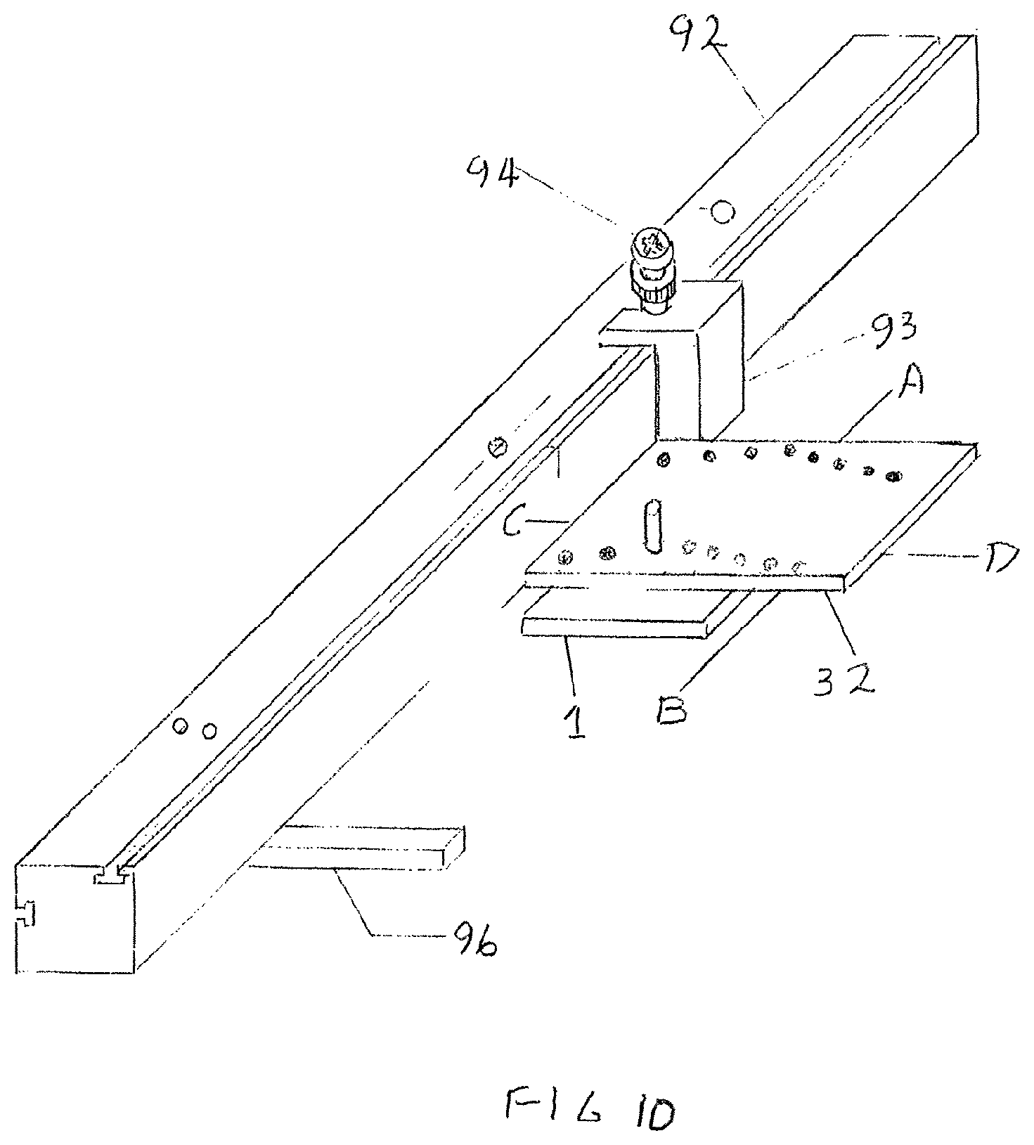 Patent US12617049 Figure 7 – System for locating fences on drill press and router tables