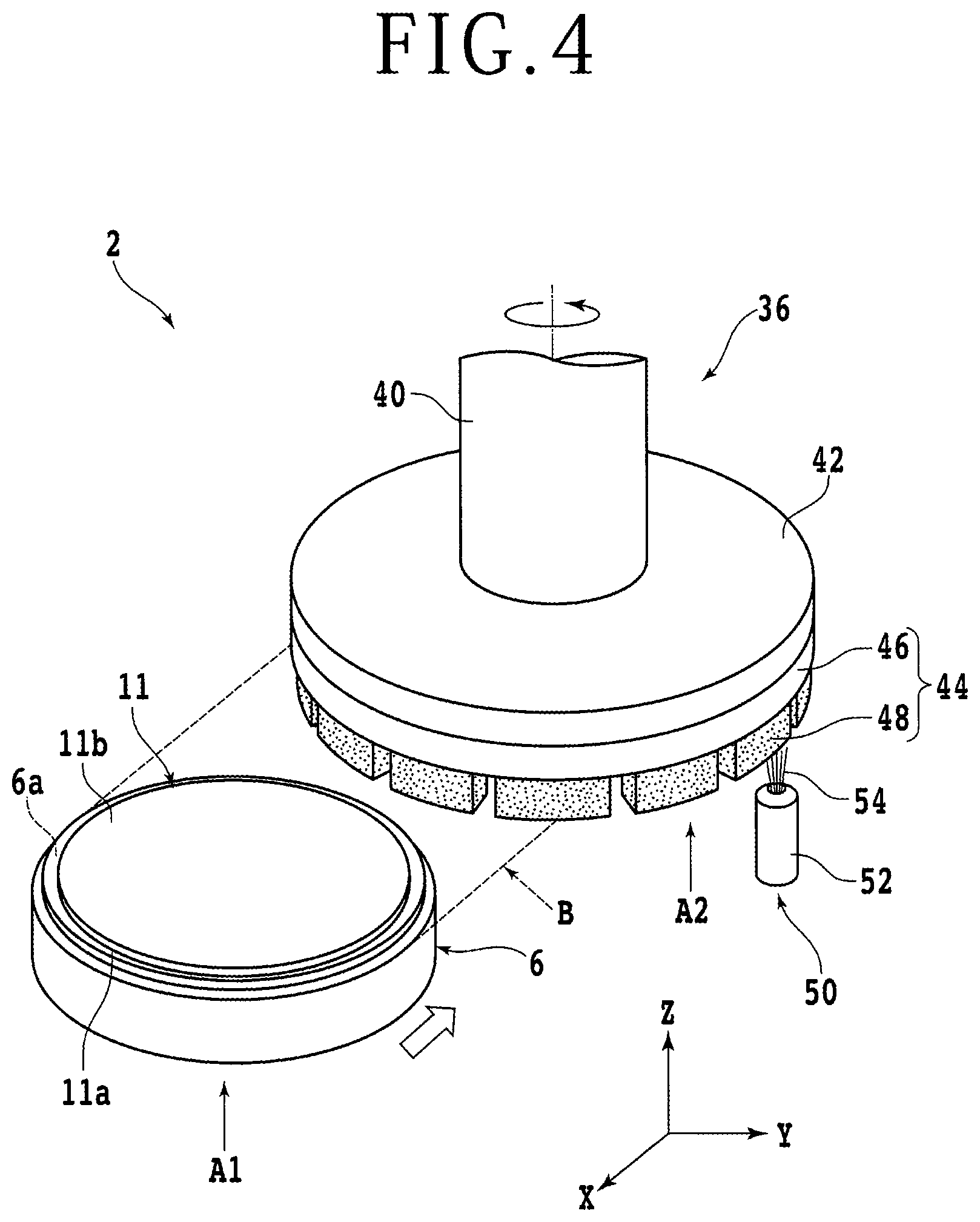 Patent US12617054 Figure 4 – Creep feed grinding apparatus