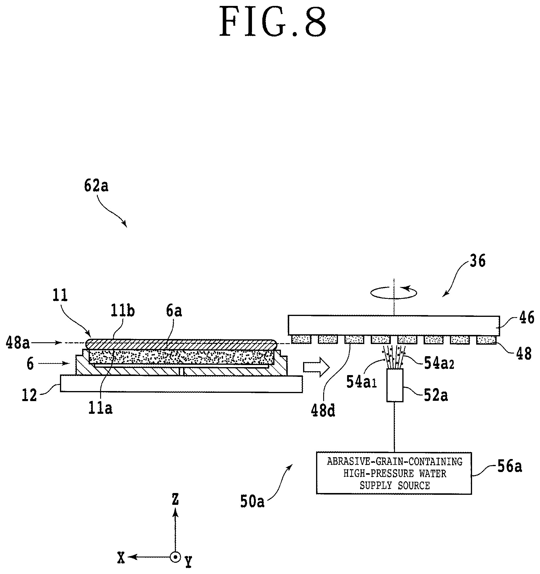 Patent US12617054 Figure 8 – Creep feed grinding apparatus
