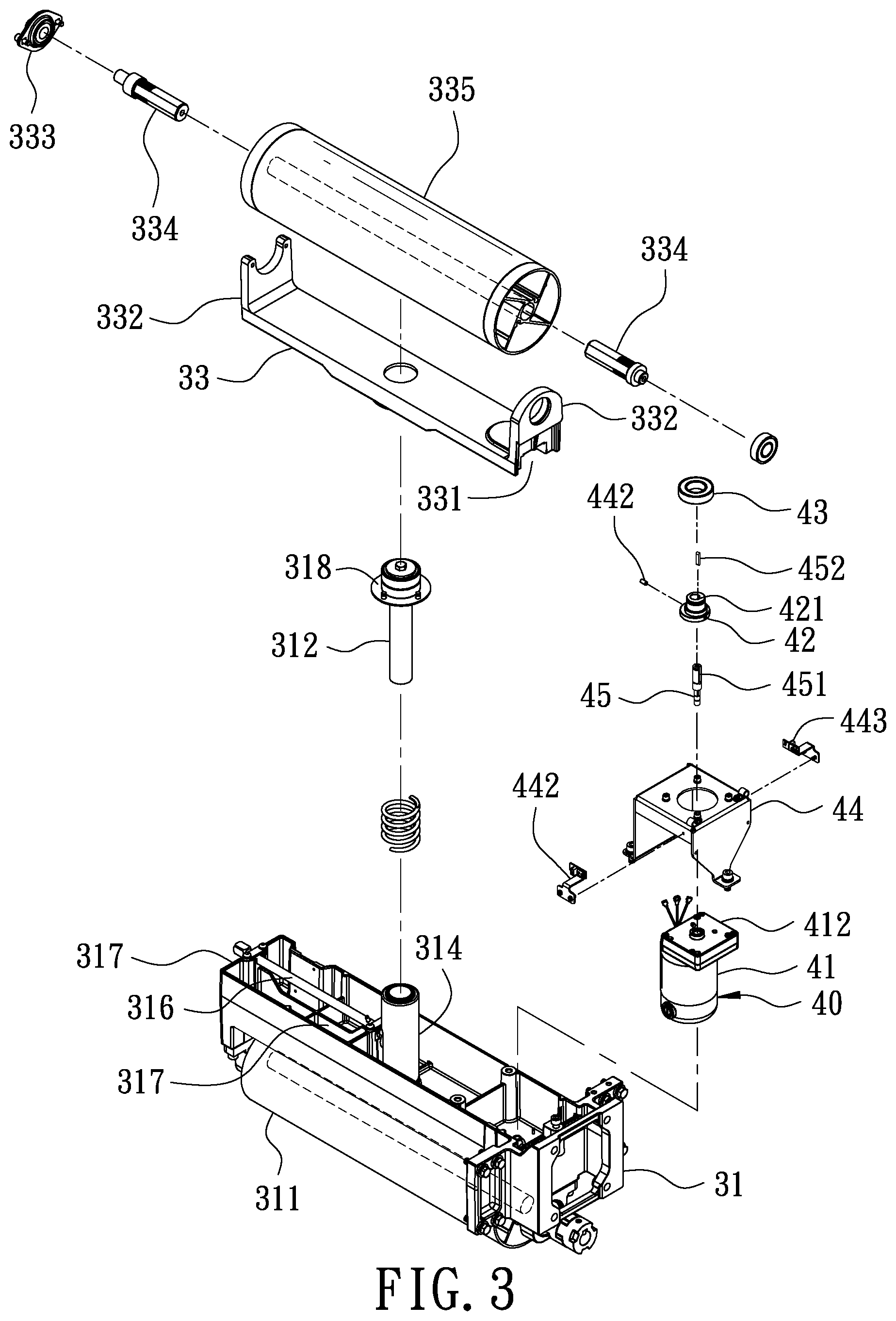 Patent US12617056 Figure 3 – Belt sander capable of automatically adjusting oscillating position of abrasive belt