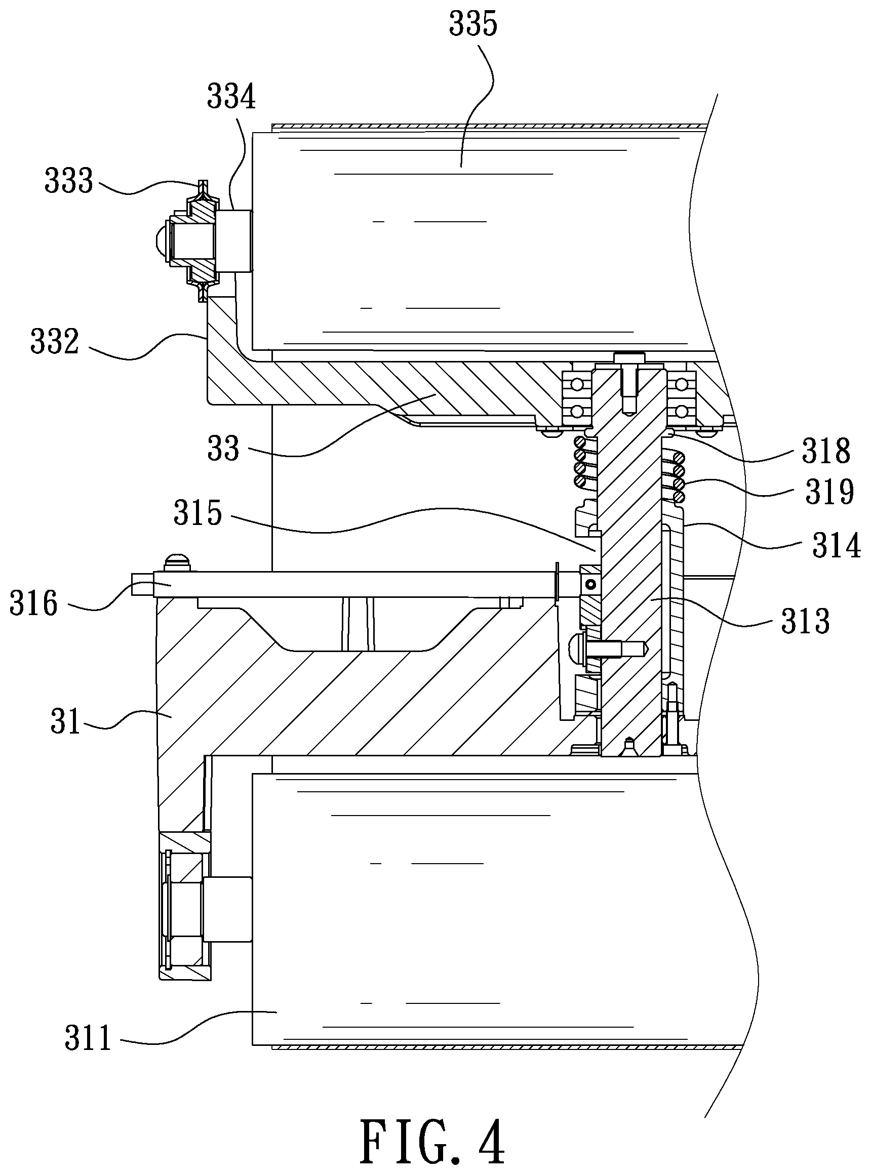 Patent US12617056 Figure 4 – Belt sander capable of automatically adjusting oscillating position of abrasive belt