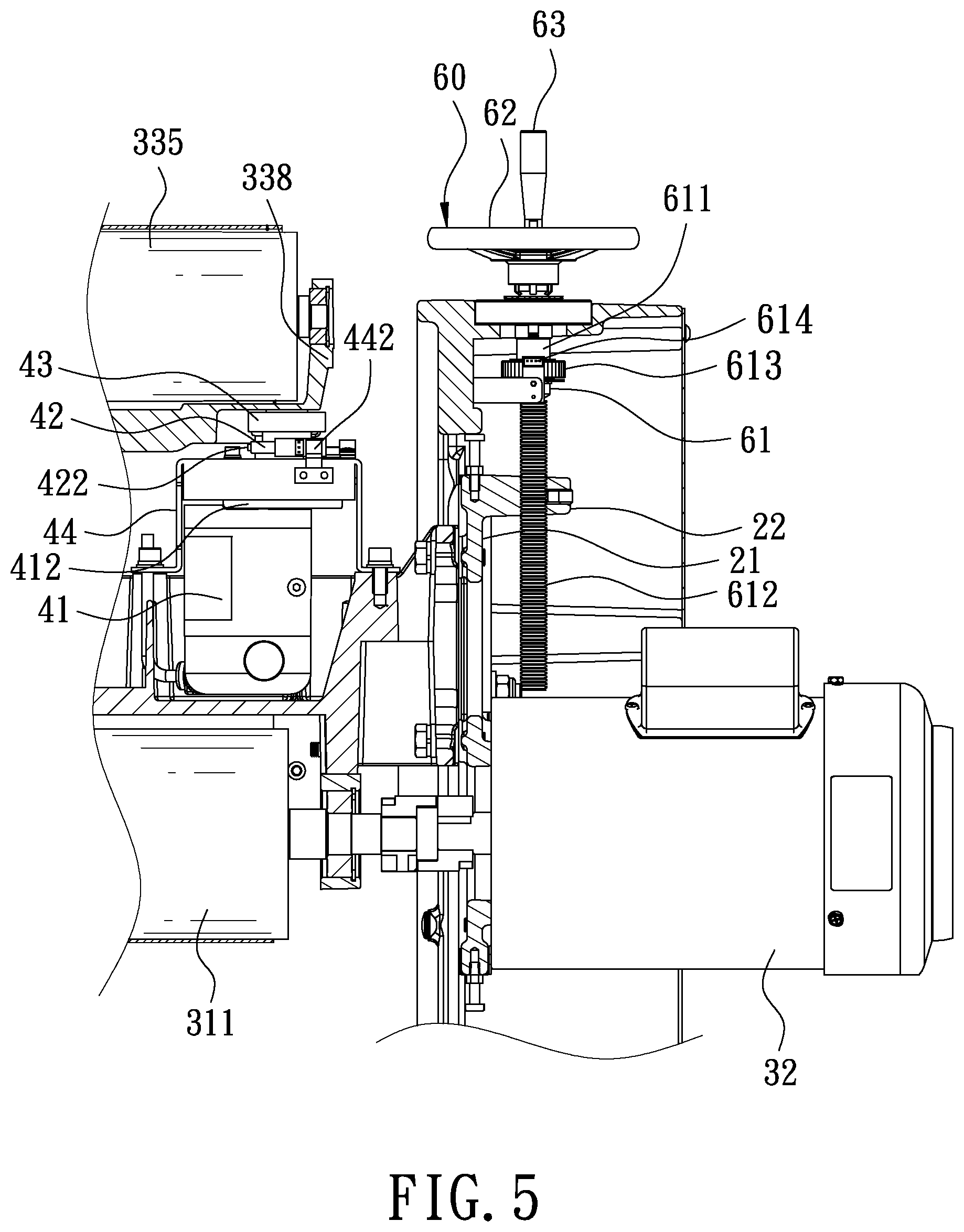 Patent US12617056 Figure 5 – Belt sander capable of automatically adjusting oscillating position of abrasive belt