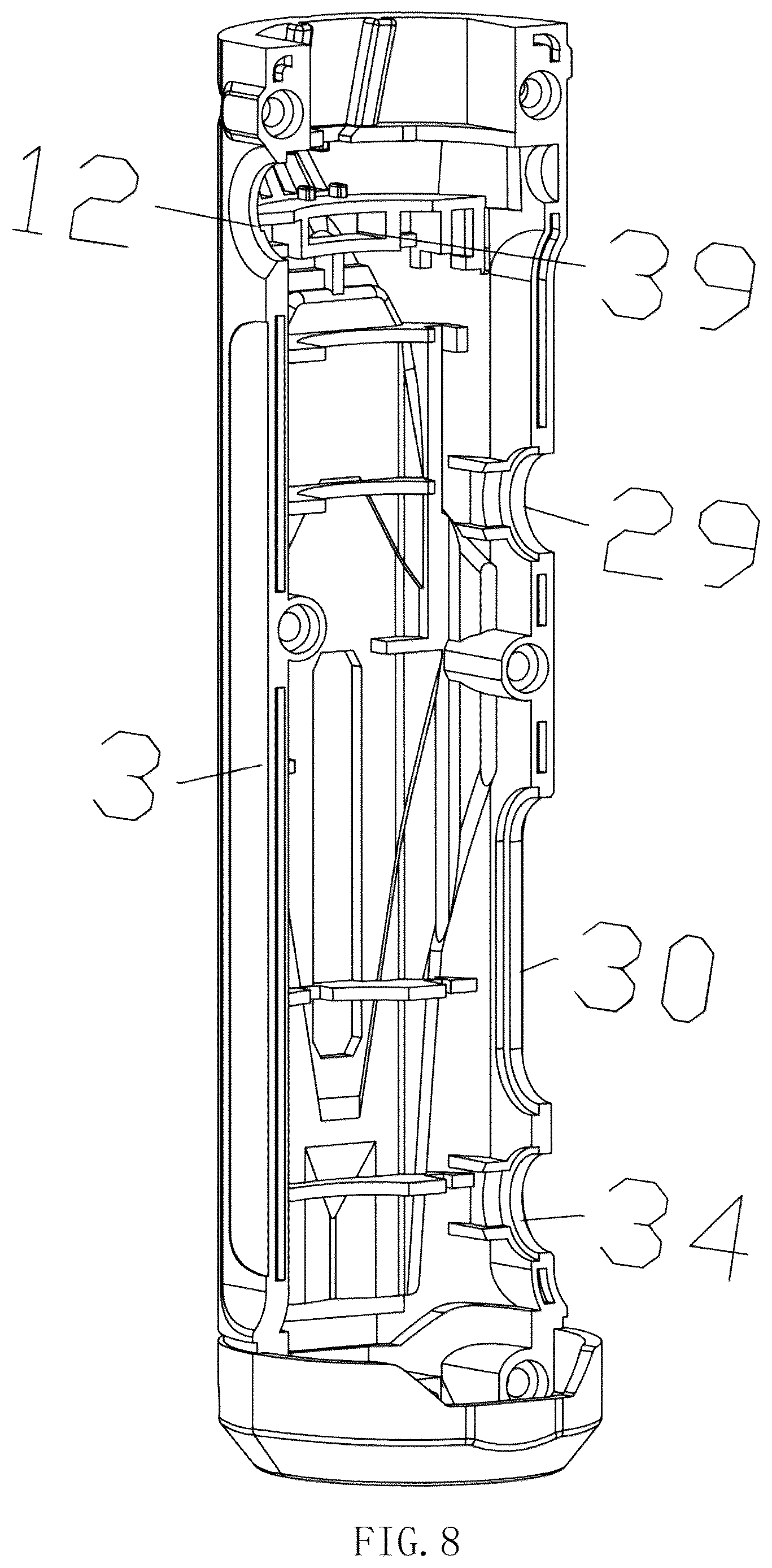 Patent US12617065 Figure 8 – Multifunctional electric tool with the function of easy head replacement