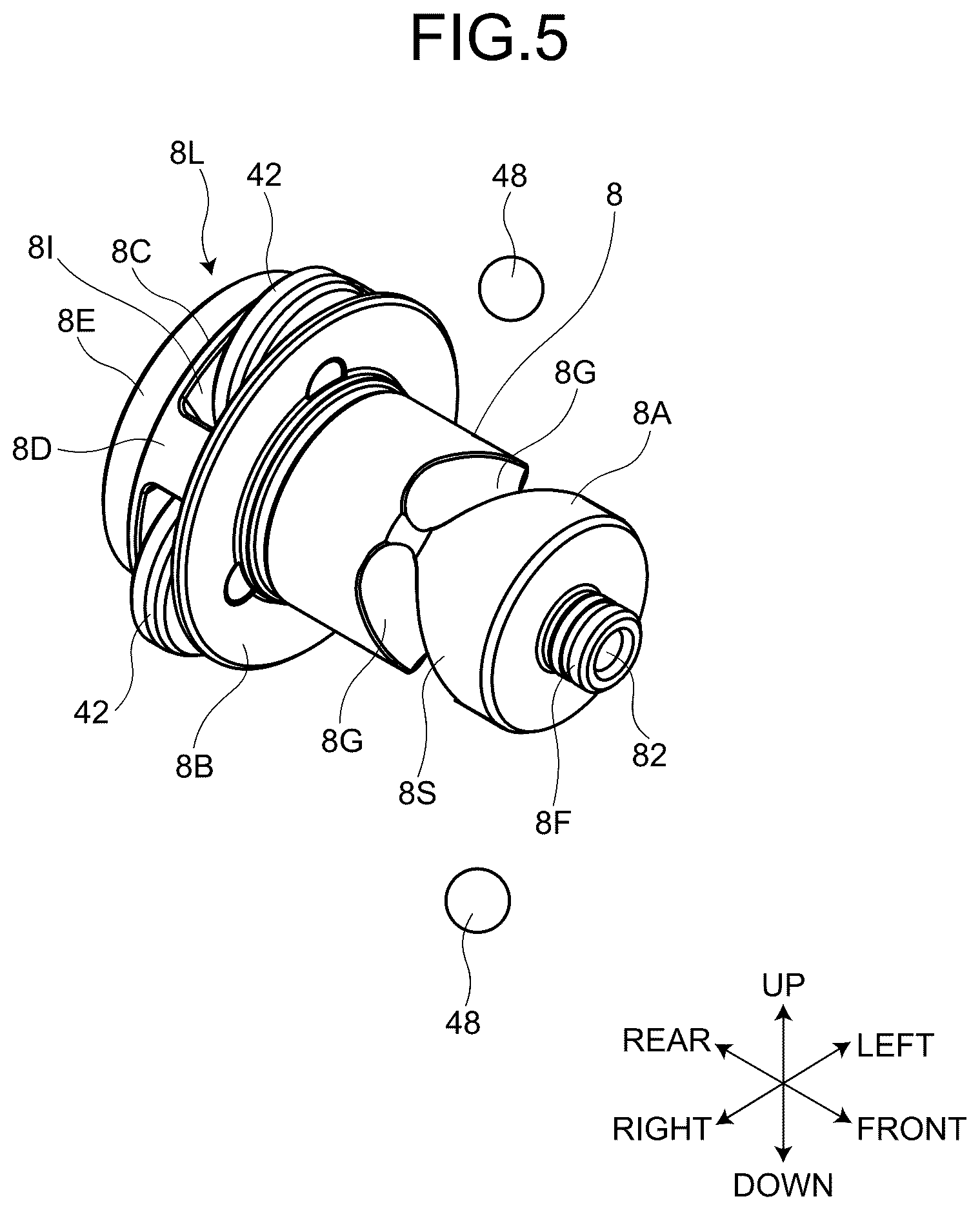Patent US12617067 Figure 5 – Impact tool, spindle, and spindle manufacturing method