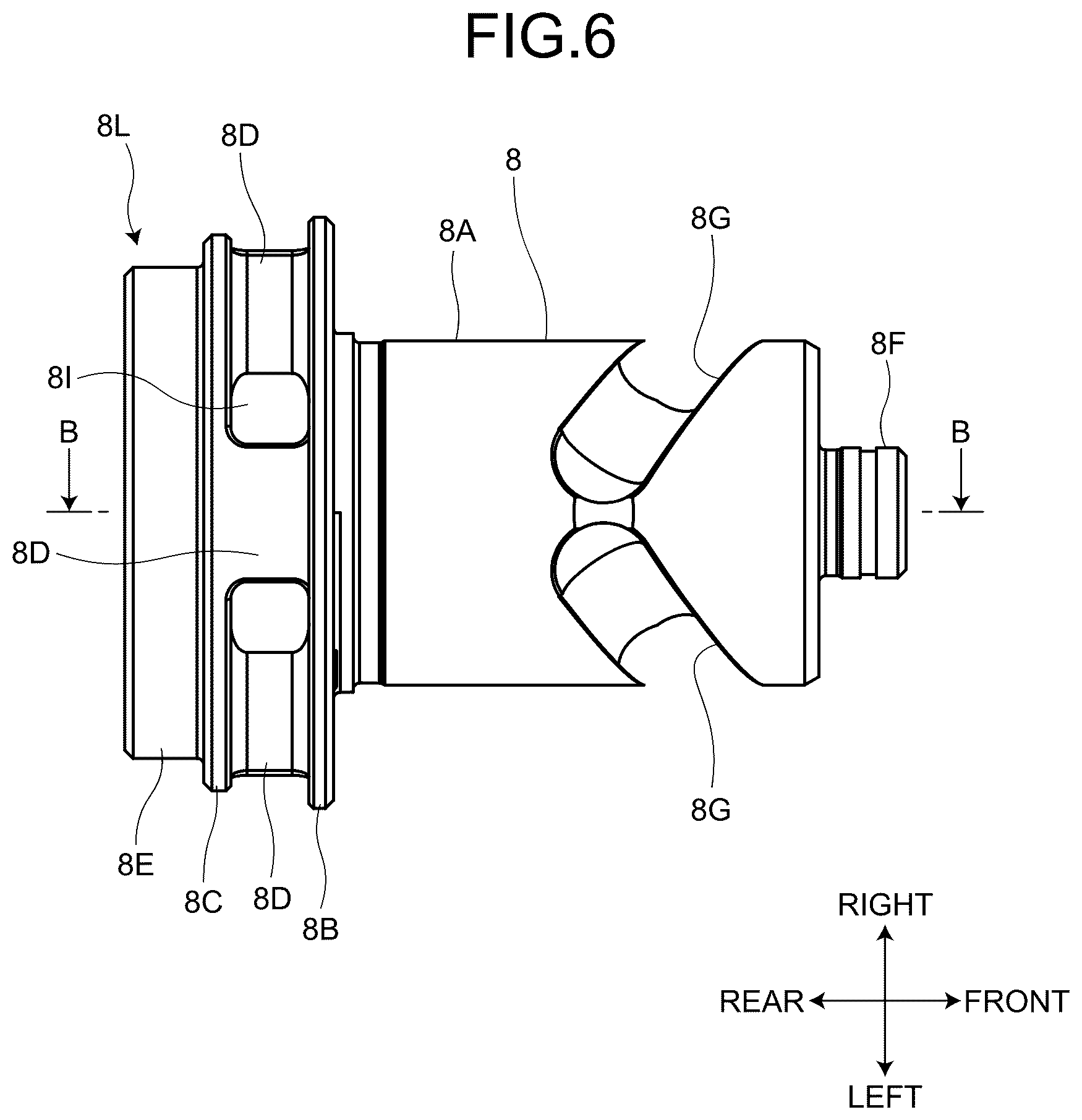 Patent US12617067 Figure 6 – Impact tool, spindle, and spindle manufacturing method