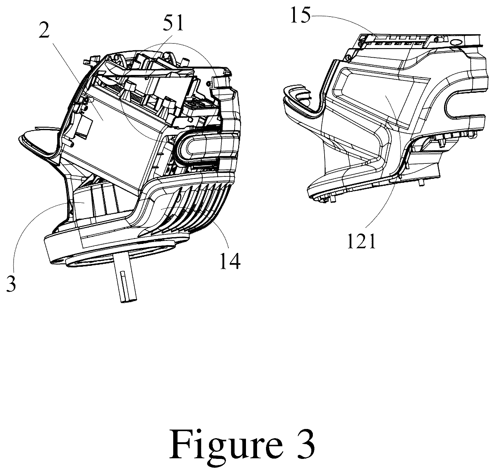 Patent US12617069 Figure 3 – Flip cover locking device and power head
