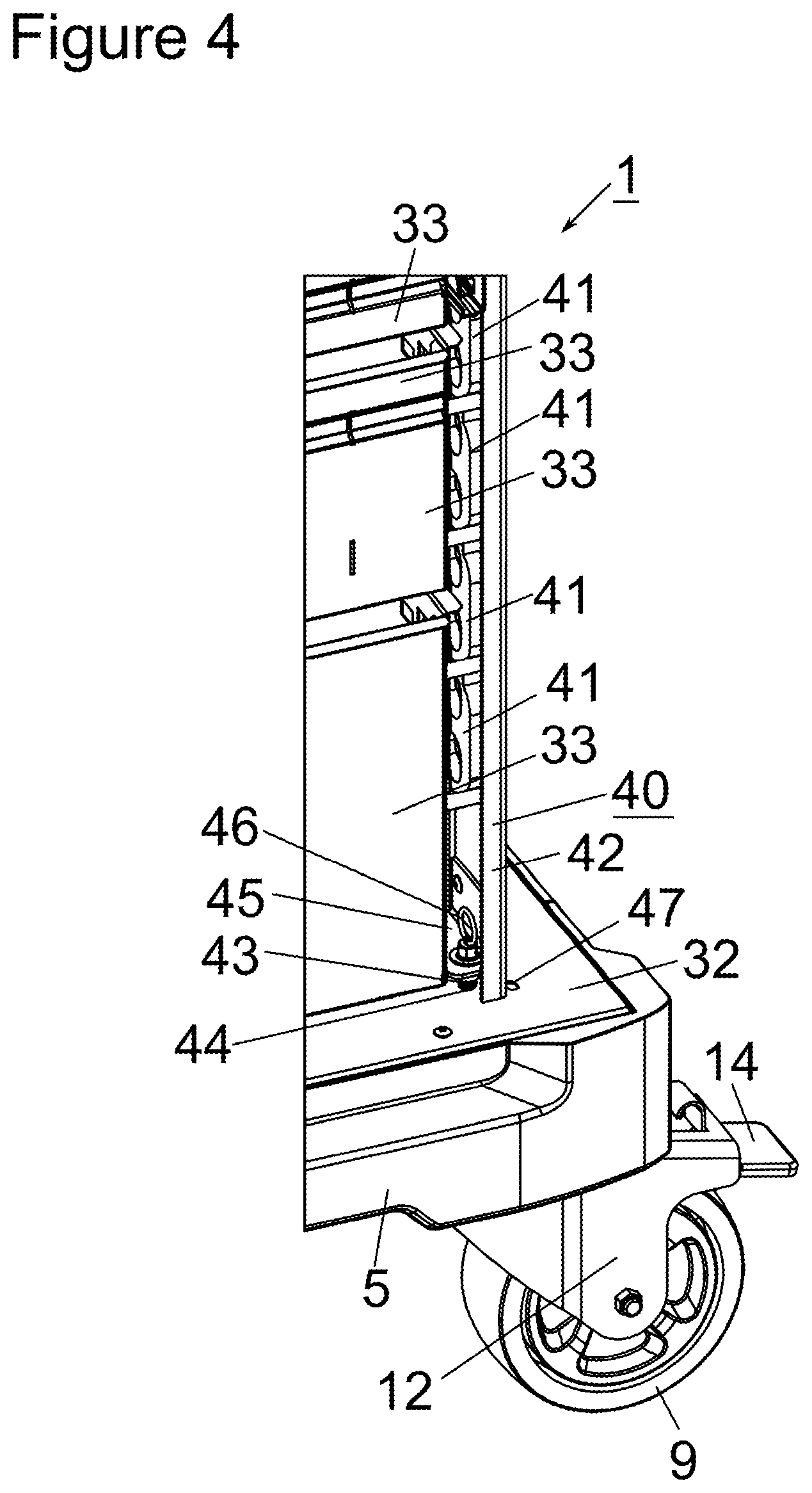 Patent US12617071 Figure 4 – Storage unit for tools