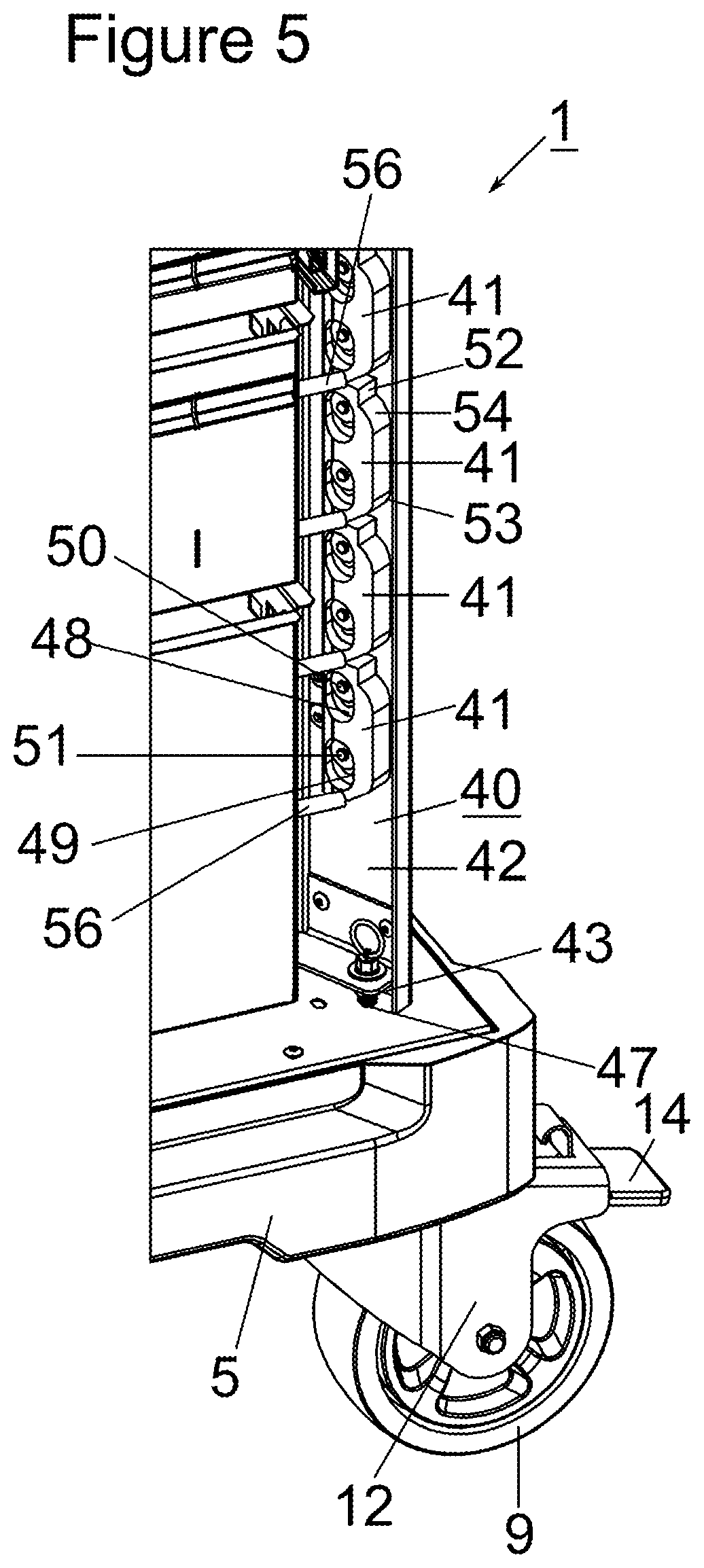 Patent US12617071 Figure 5 – Storage unit for tools
