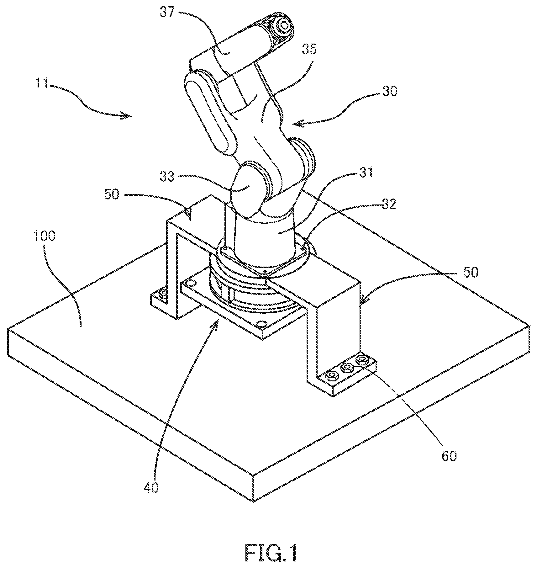 Patent US12617084 Figure 1 – Transfer leg and robot apparatus