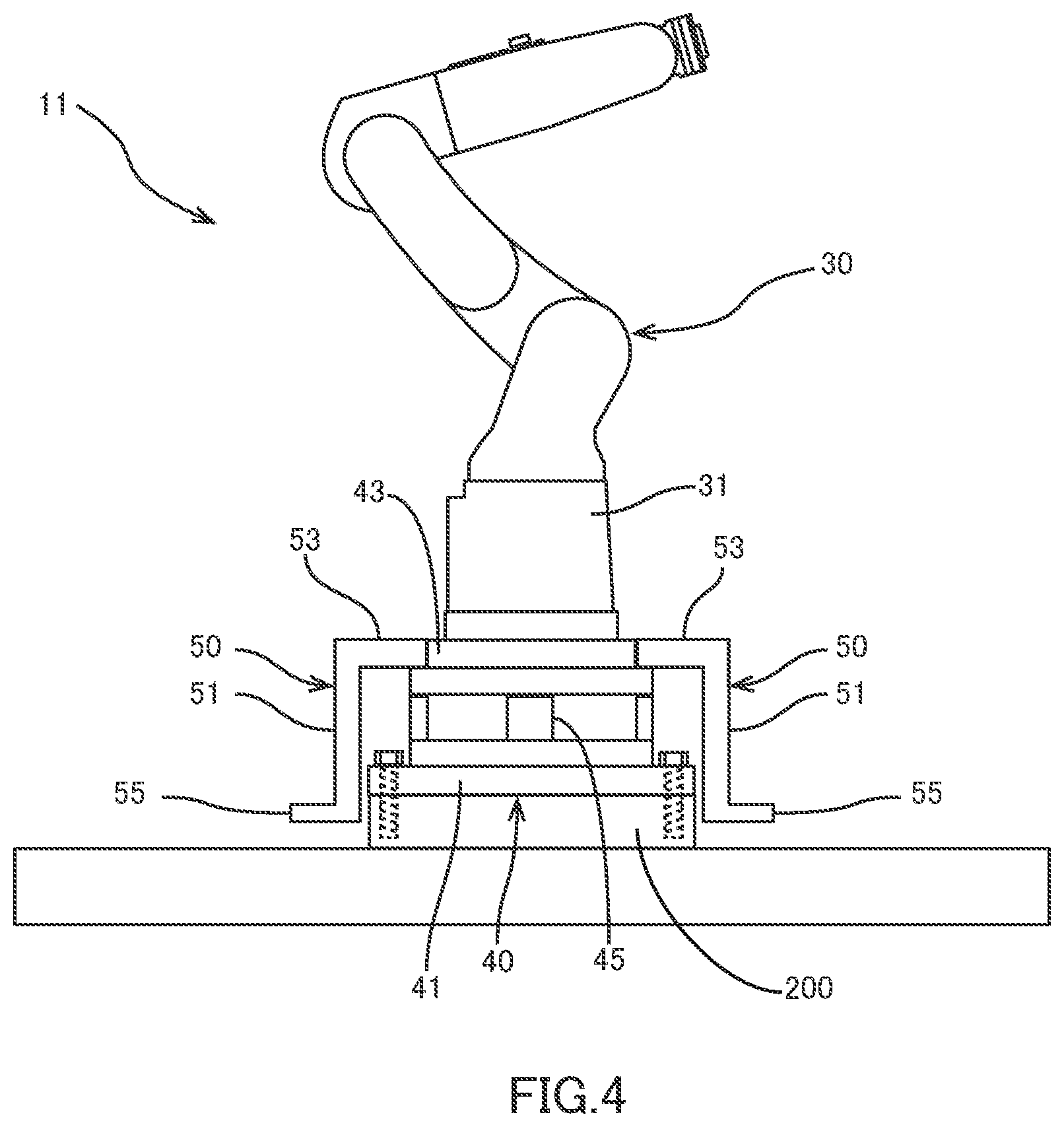 Patent US12617084 Figure 4 – Transfer leg and robot apparatus