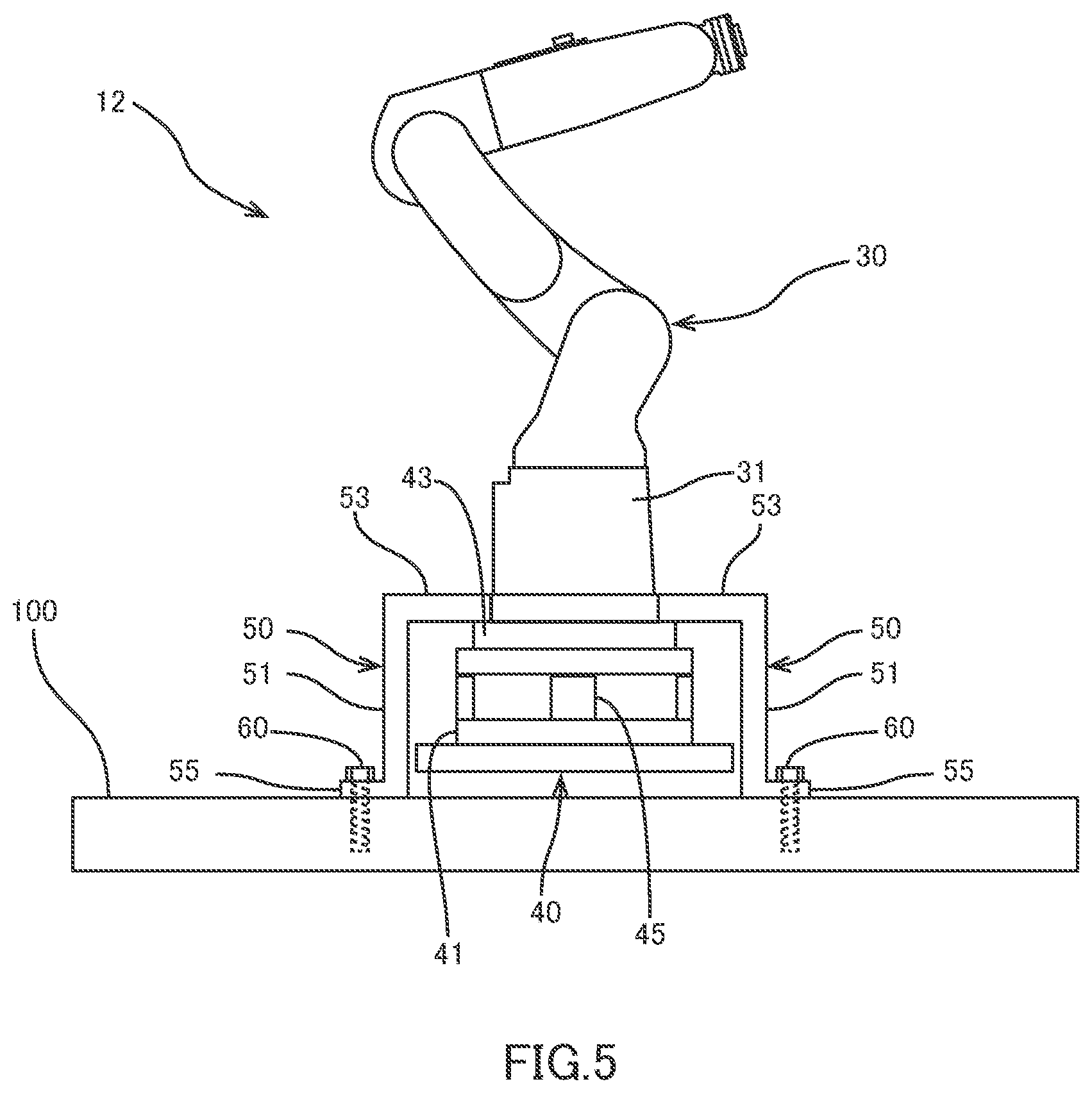 Patent US12617084 Figure 5 – Transfer leg and robot apparatus