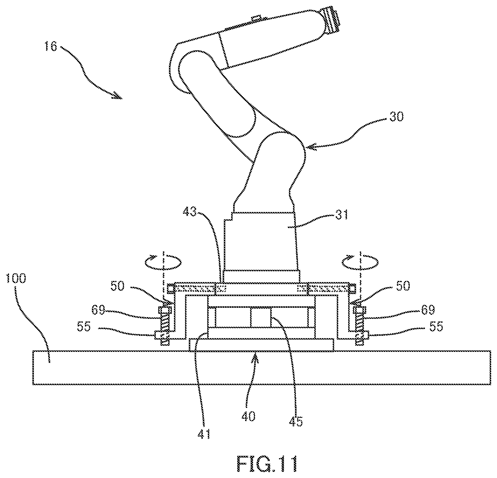Patent US12617084 Figure 11 – Transfer leg and robot apparatus