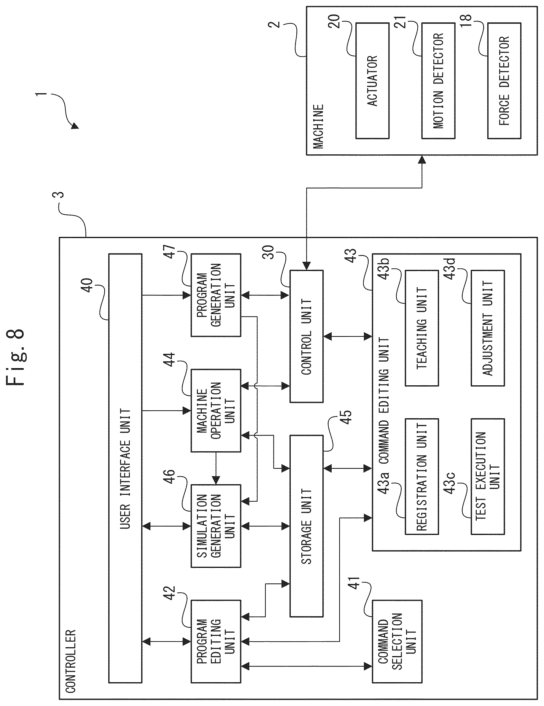 Patent US12617086 Figure 8 – Teaching device, control device, and mechanical system