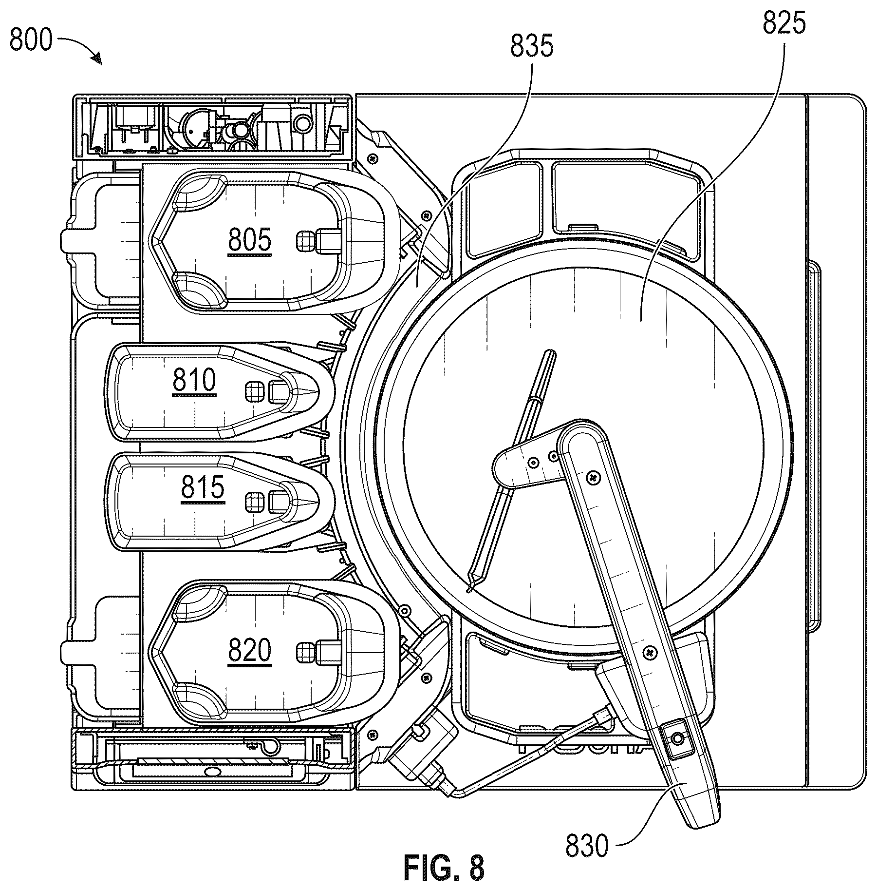 Patent US12617100 Figure 8 – Countertop cooking robot