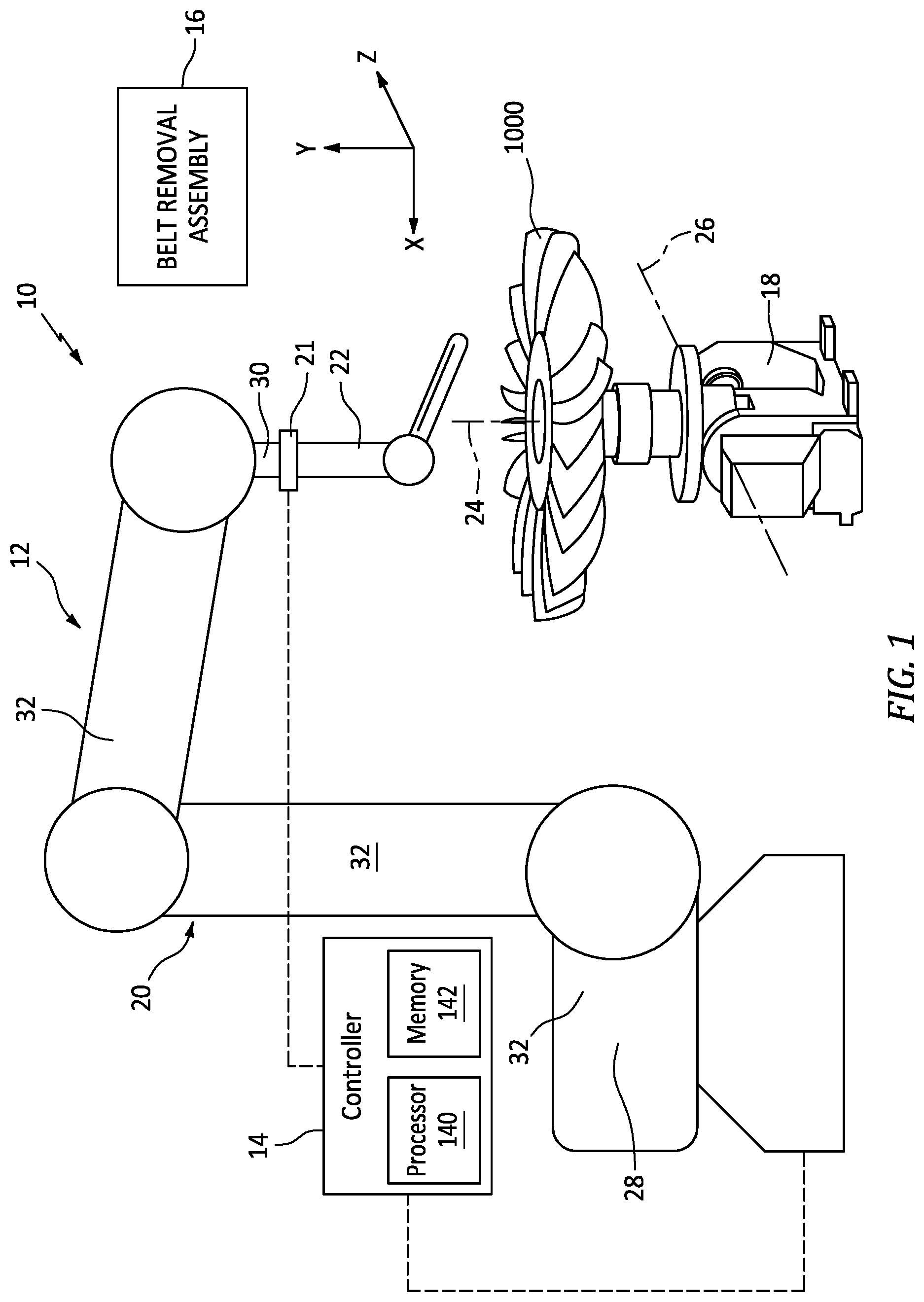 Patent US12617102 Figure 1 – Robotic polishing system and method for using same