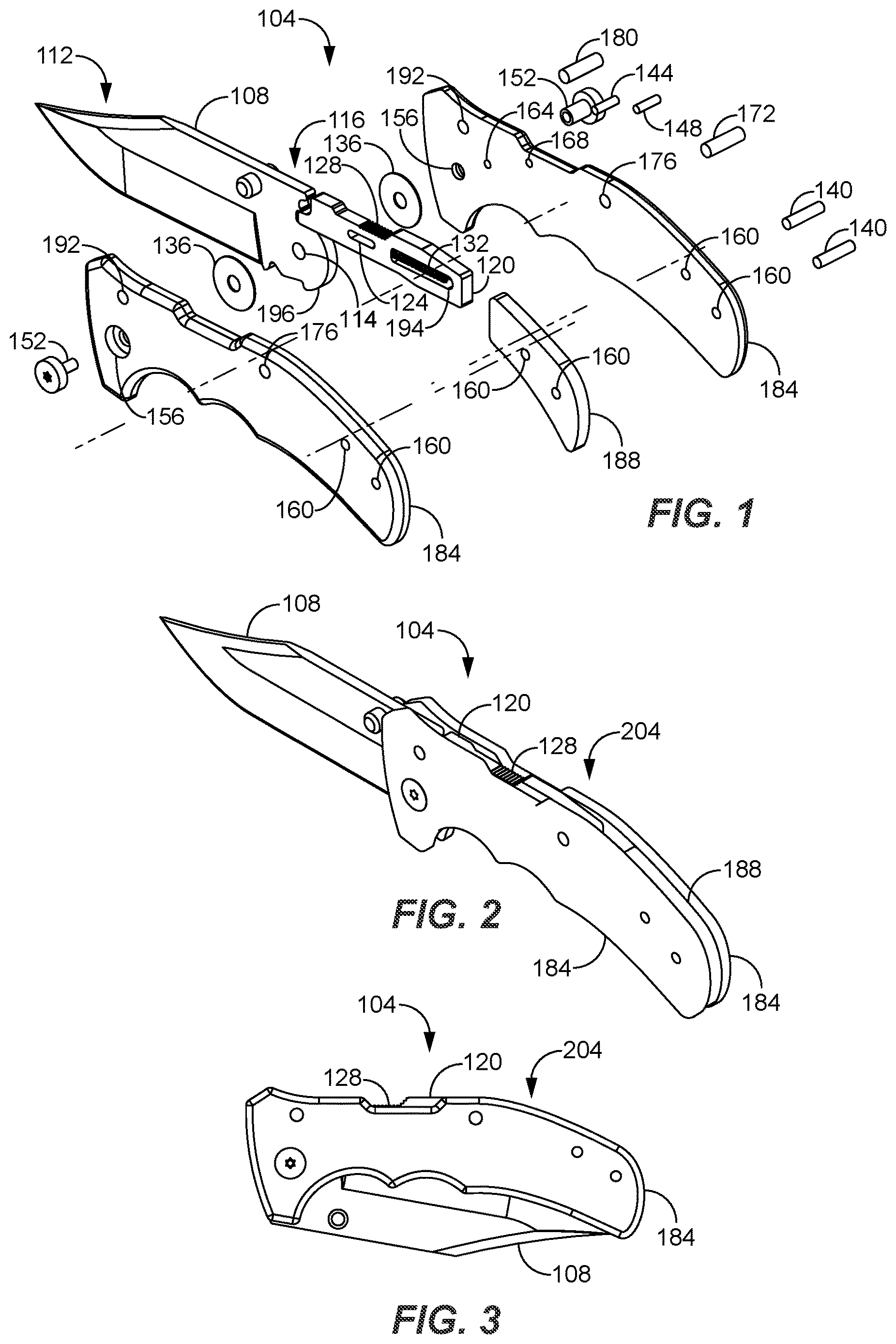 Patent US12617107 Figure 1 – Locking foldable knife