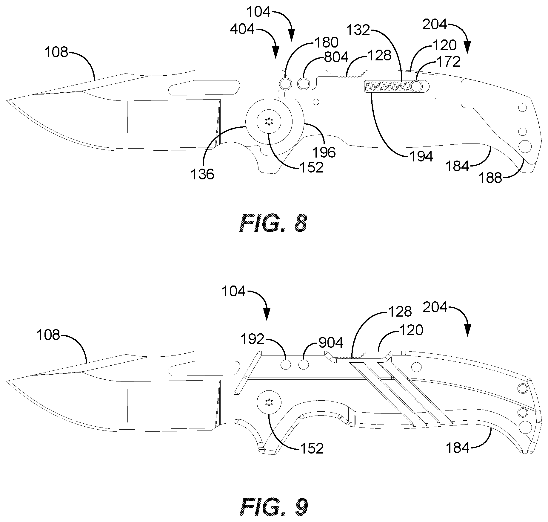 Patent US12617107 Figure 4 – Locking foldable knife