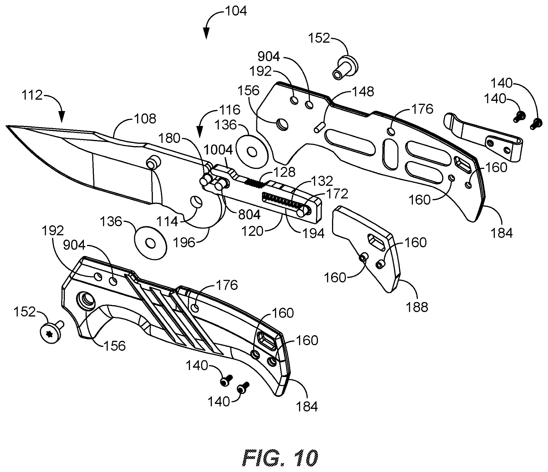 Patent US12617107 Figure 5 – Locking foldable knife