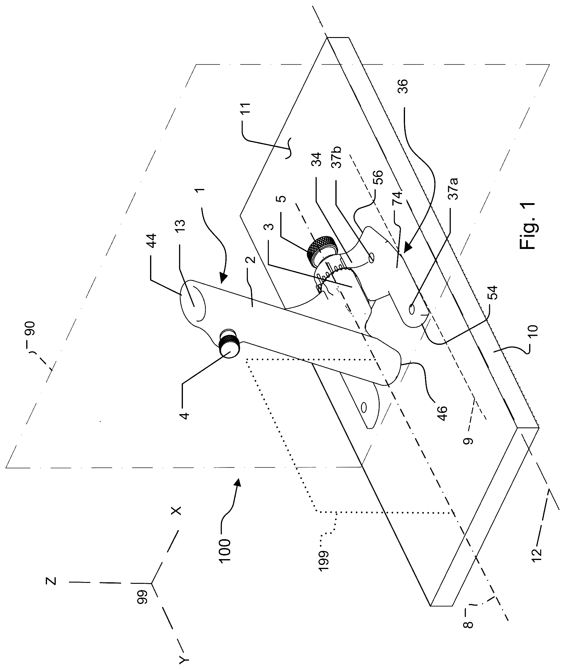 Patent US12617112 Figure 1 – Handheld cutting device and system for cutting sheet goods