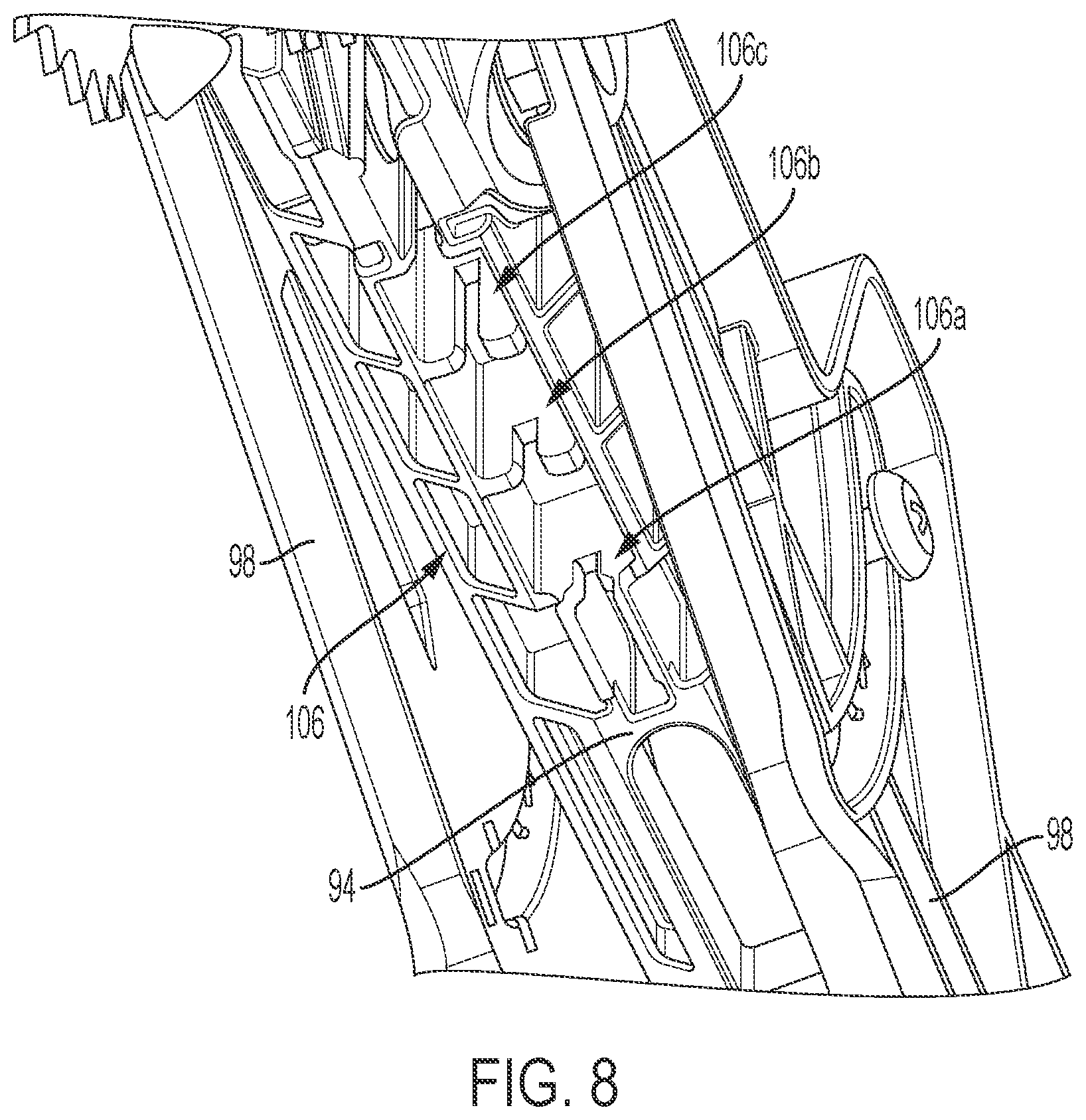 Patent US12617116 Figure 8 – Table saw including storage mount for blade guard assembly