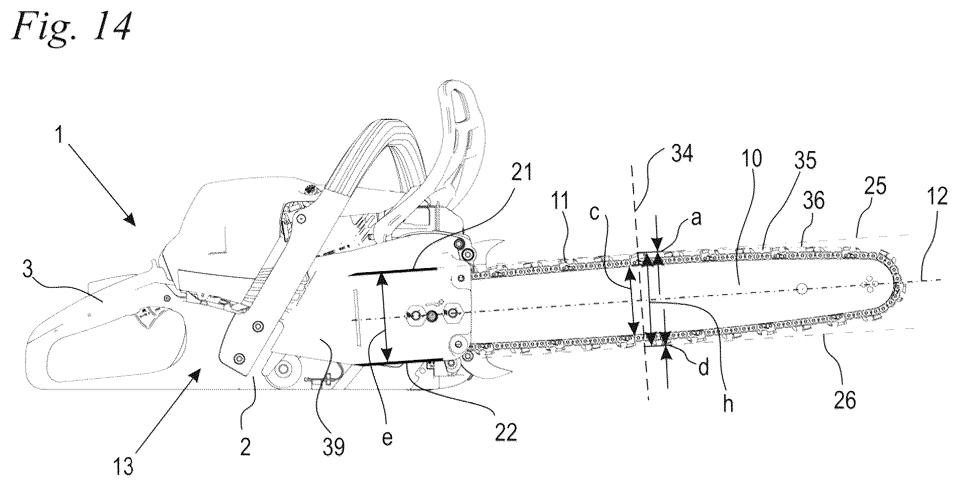 Patent US12617117 Figure 6 – Chain saw and method for making a cut in a work piece with a chain saw