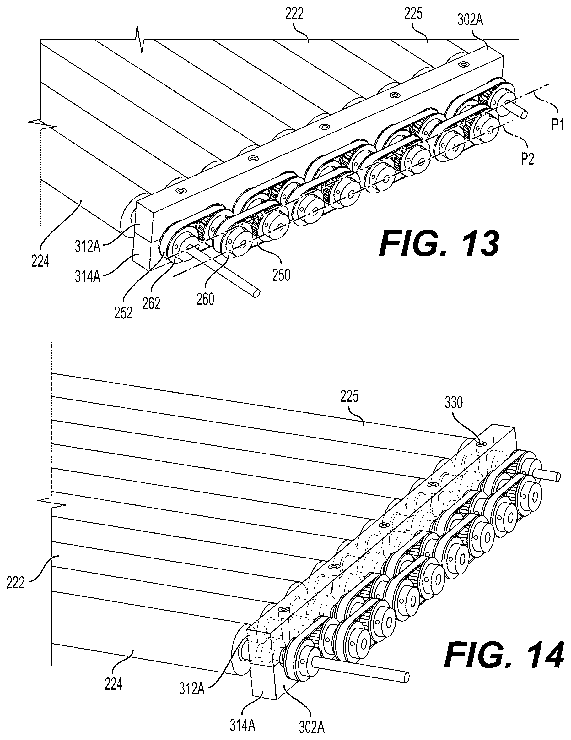Patent US12617123 Figure 8 – Slurry roller conveyor for gypsum board manufacture