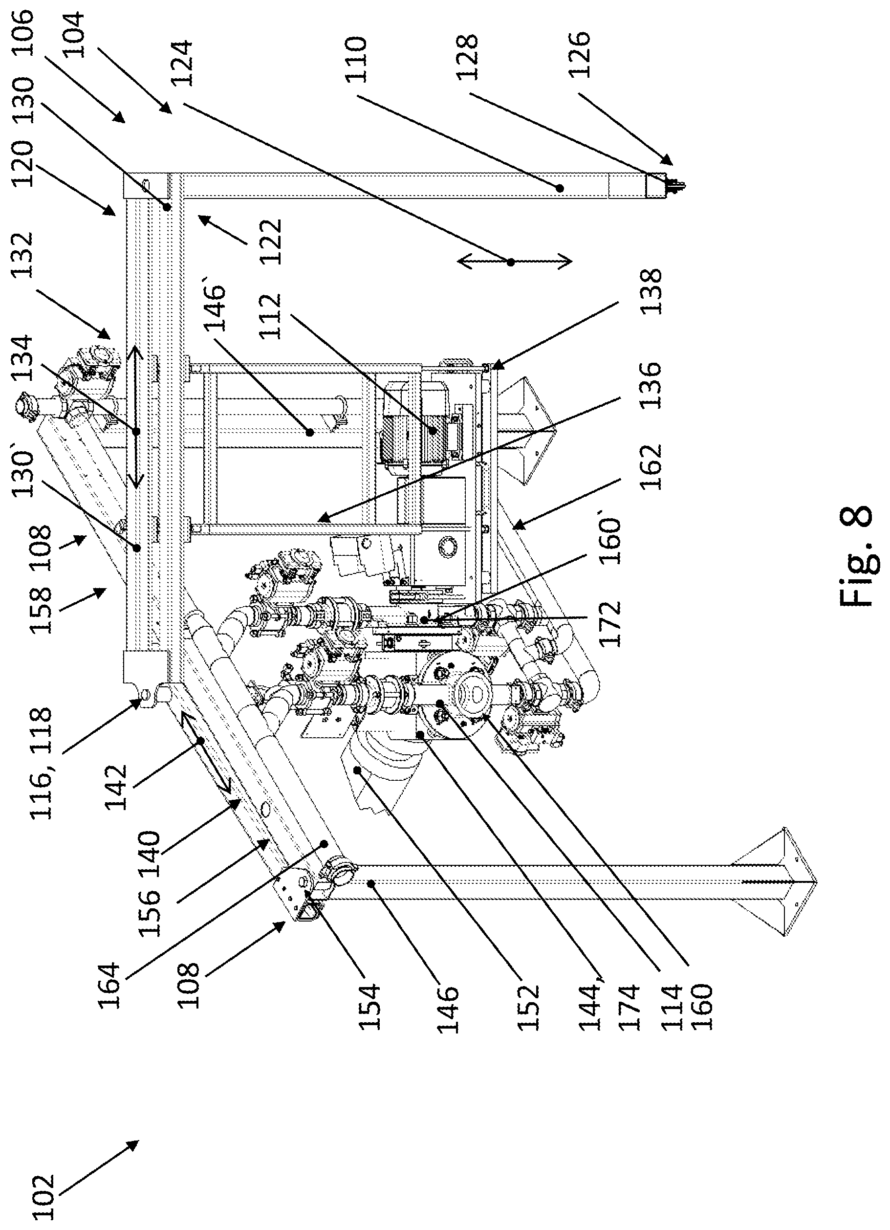 Patent US12617125 Figure 8 – Pelletizing apparatus for the production of pellets from a melt flow and related operating and maintenance method