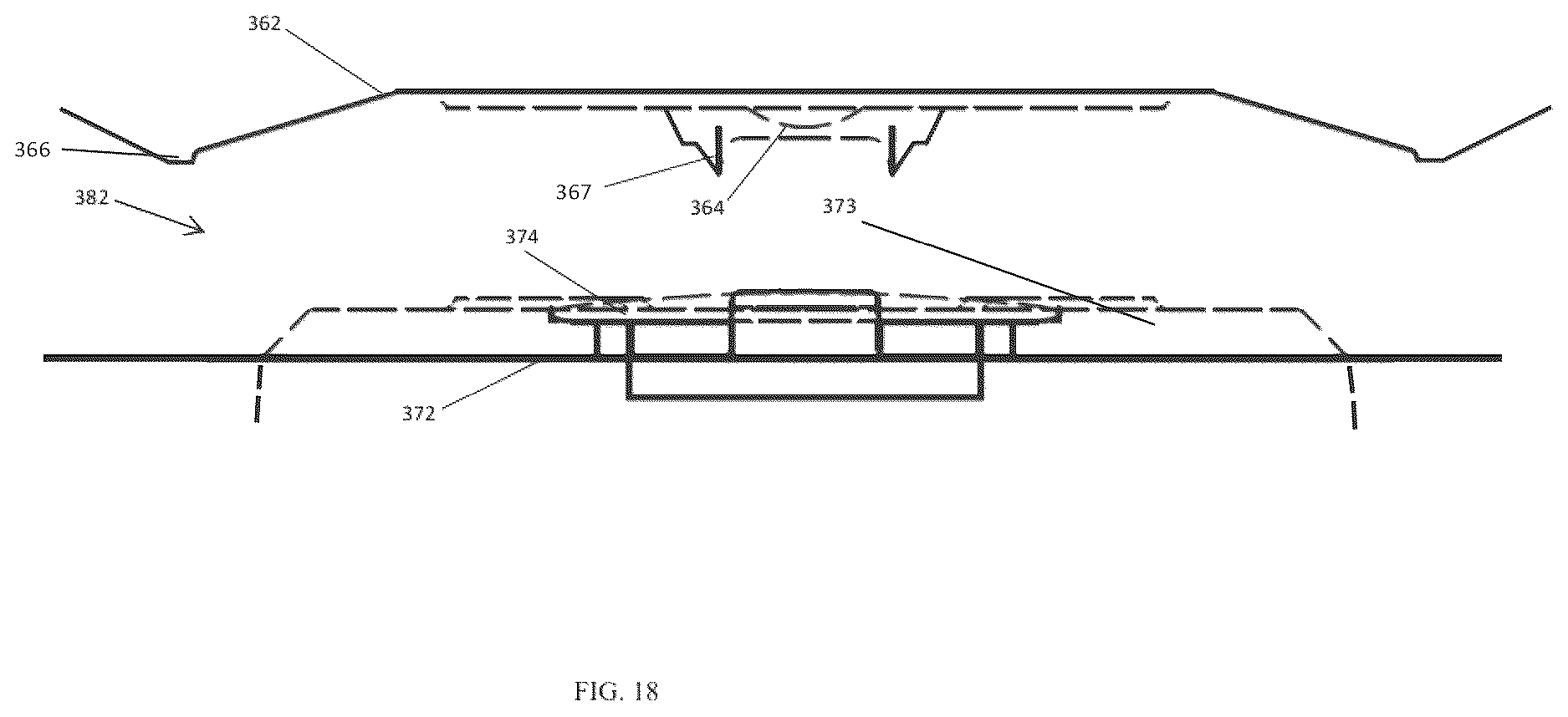 Patent US12617131 Figure 18 – Continuous roll molding system and method; frangible cap strip and method of making using continuous roll molding