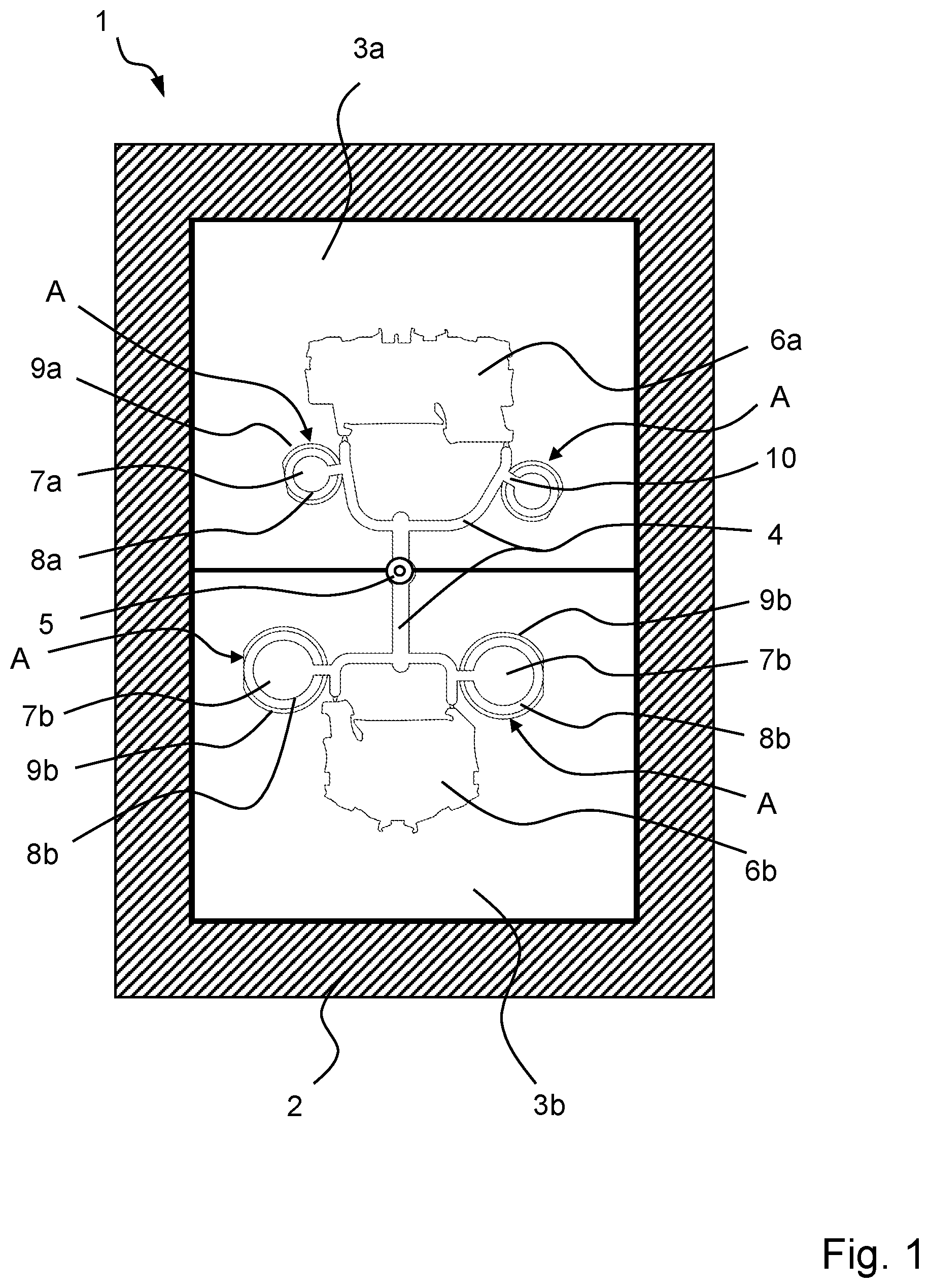 Patent US12617133 Figure 1 – Injection mold and method for manufacturing injection-molded parts