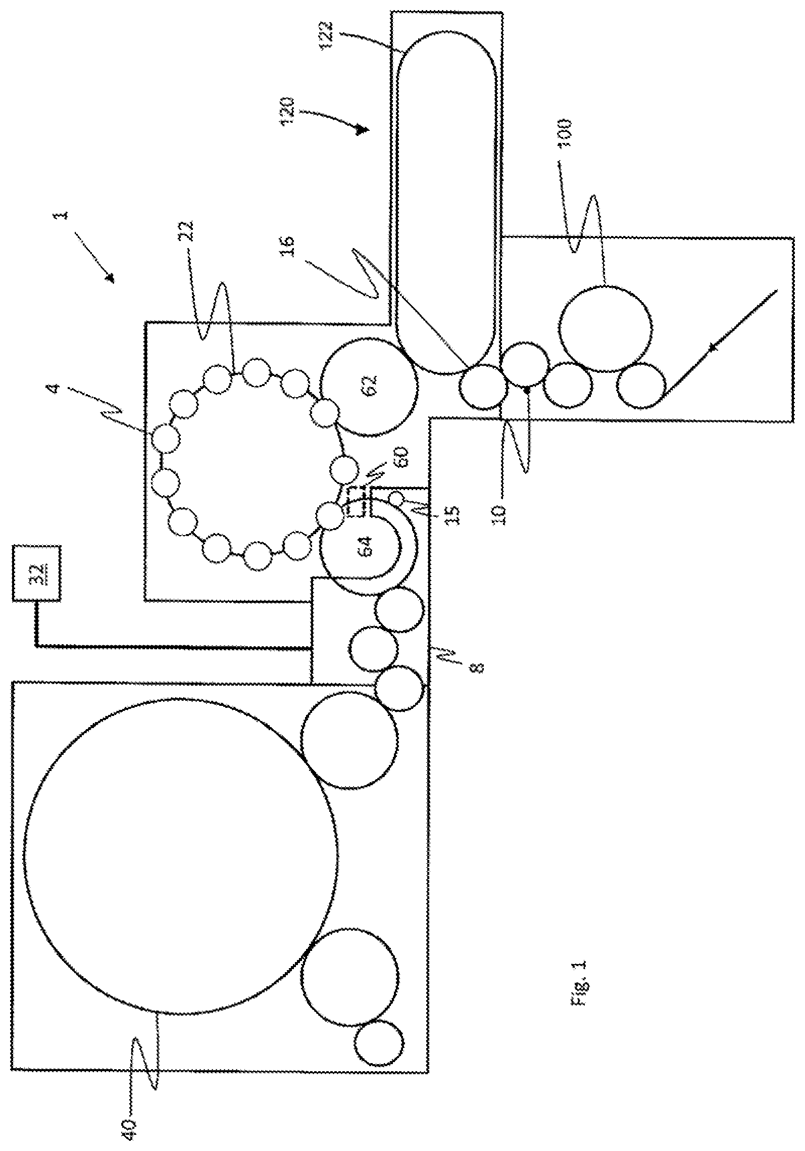 Patent US12617140 — Apparatus and method for forming plastic preforms into plastic containers with clean room — Figure 1