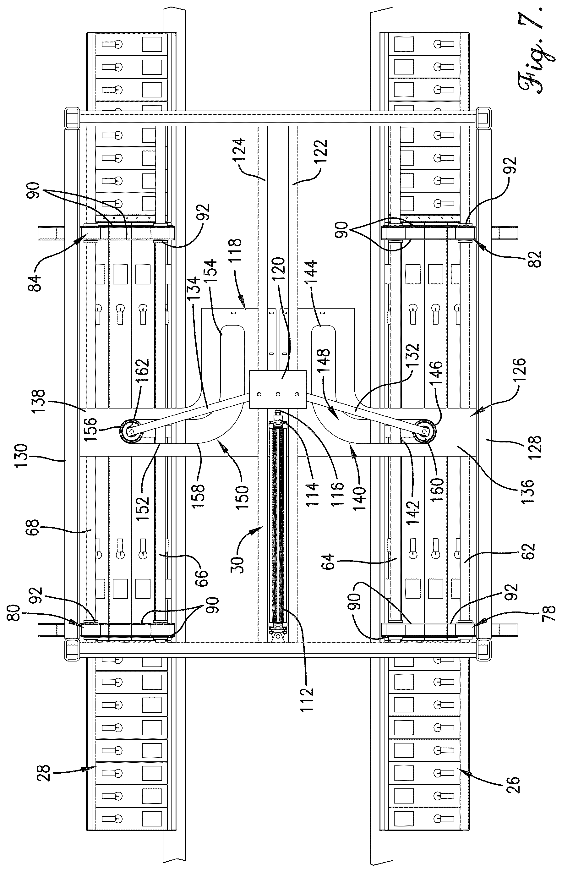 Patent US12617143 Figure 7 – Thermoforming oven with separating heating elements