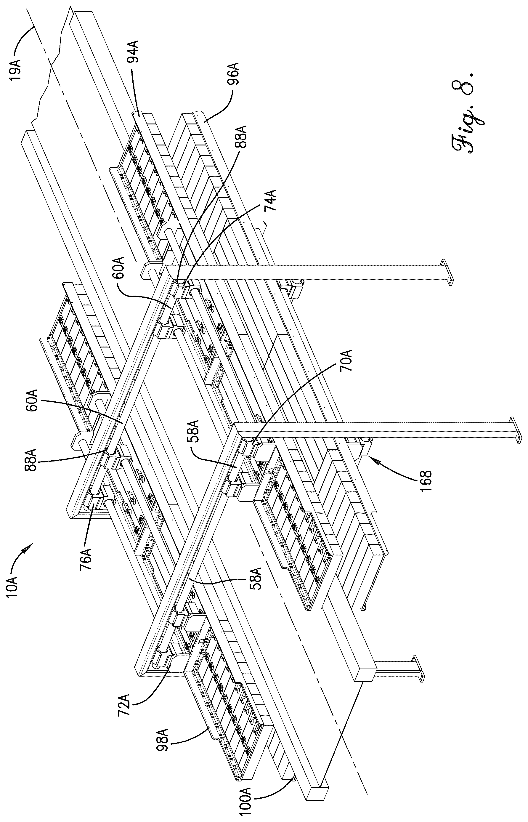 Patent US12617143 Figure 8 – Thermoforming oven with separating heating elements