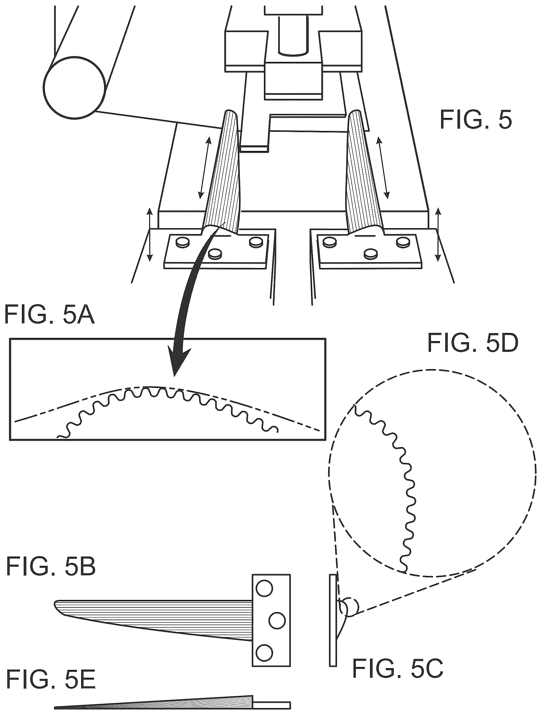 Patent US12617144 Figure 5 – Pin designs for high COF polymer membranes or separator membranes, membrane or separator tension measuring, and related methods