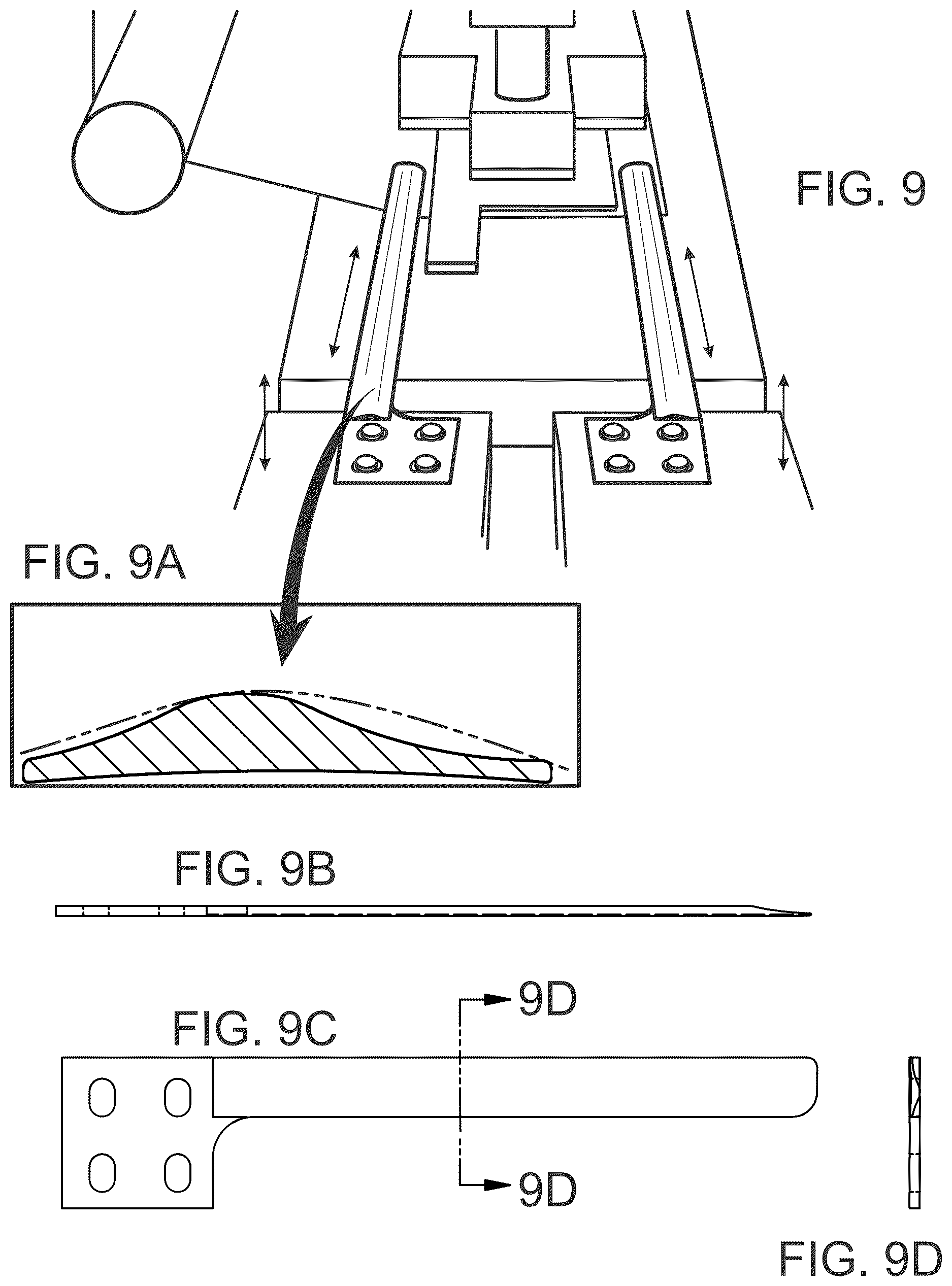 Patent US12617144 Figure 9 – Pin designs for high COF polymer membranes or separator membranes, membrane or separator tension measuring, and related methods