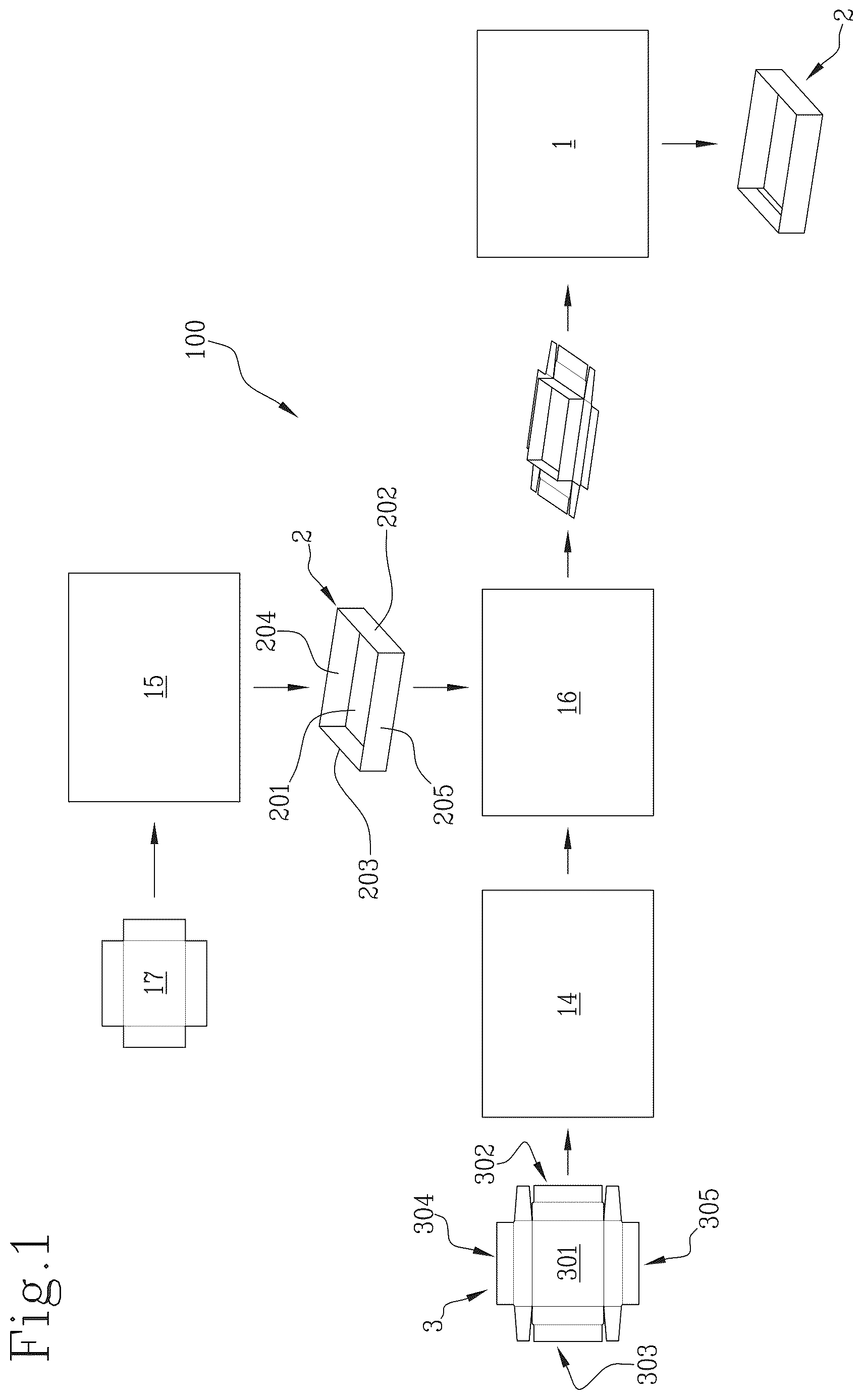 Patent US12617172 Figure 1 – Apparatus and method for wrapping a cardboard box