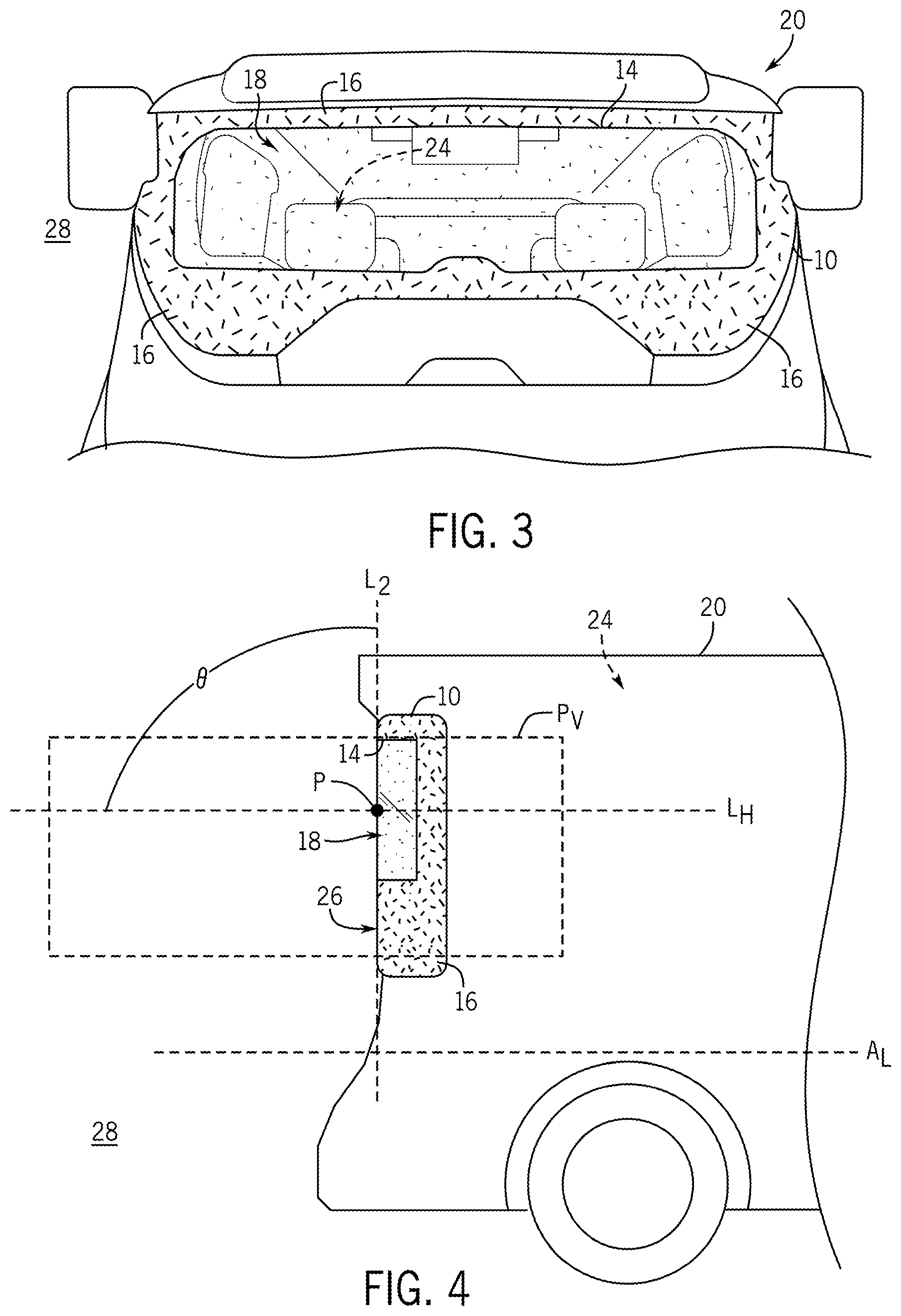 Patent US12617177 Figure 2 – Automotive glazing with vulnerable road user protection