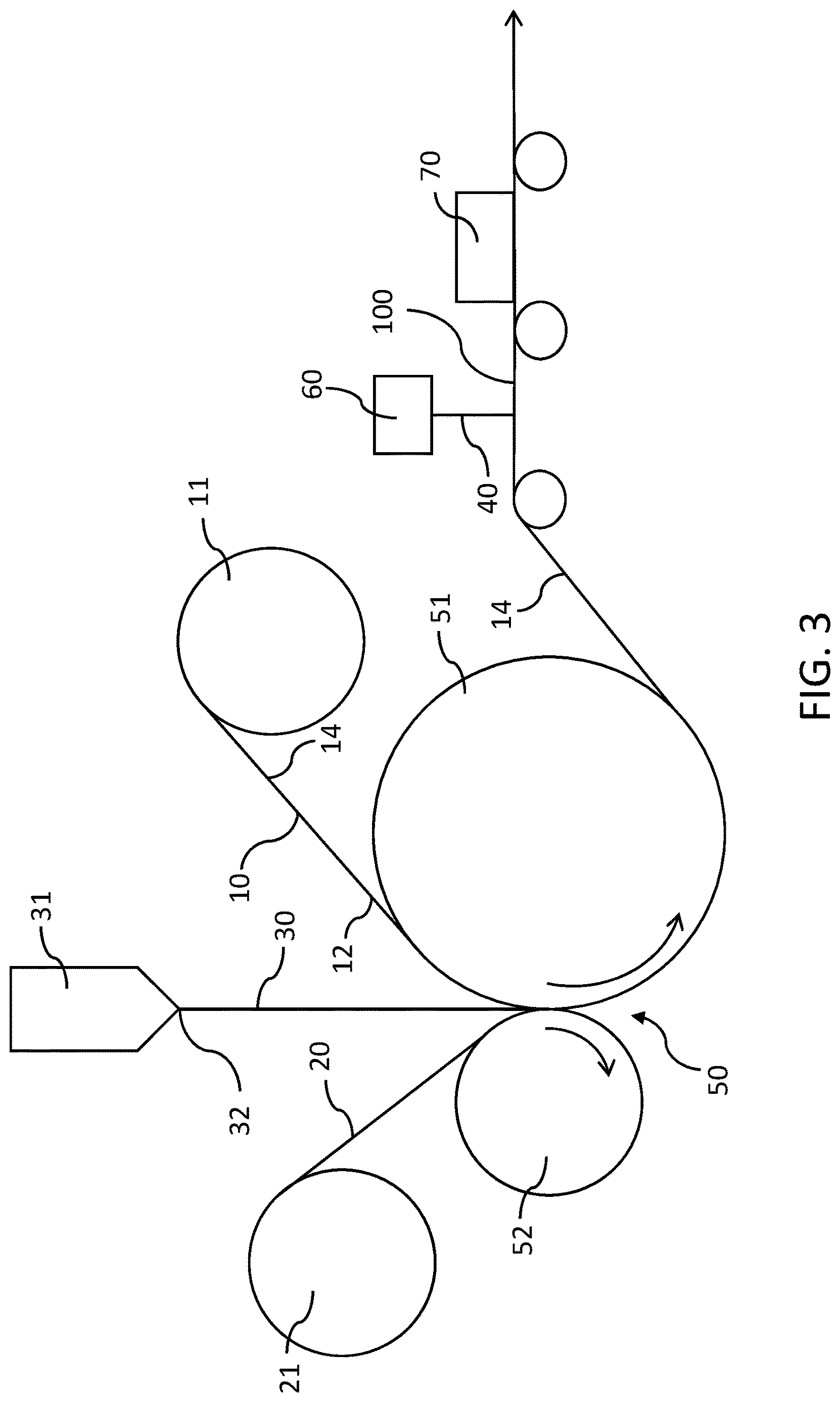 Patent US12617180 Figure 3 – Coated reinforced composite facer and insulation assembly including the same