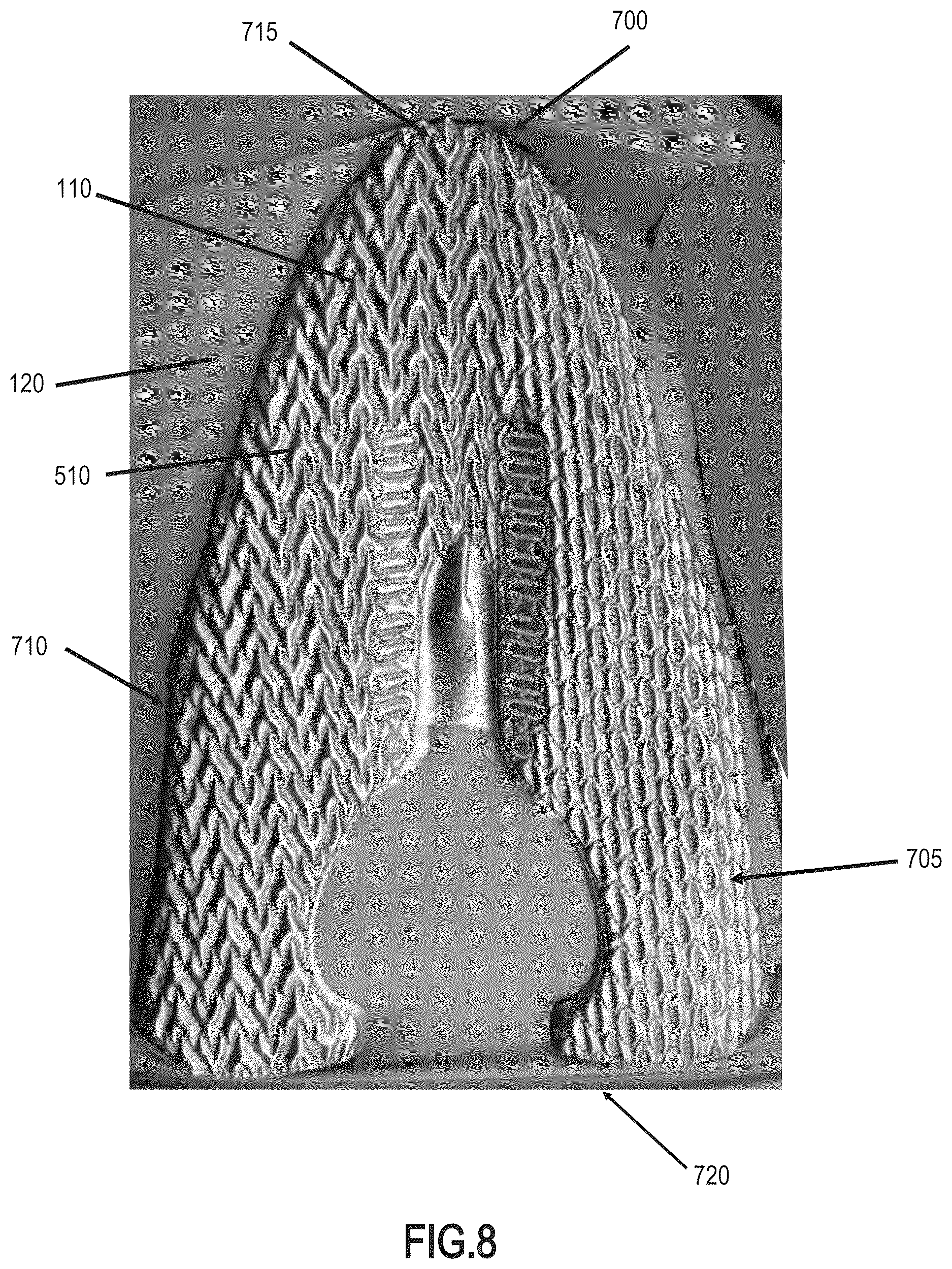 Patent US12617183 Figure 8 – Article of apparel