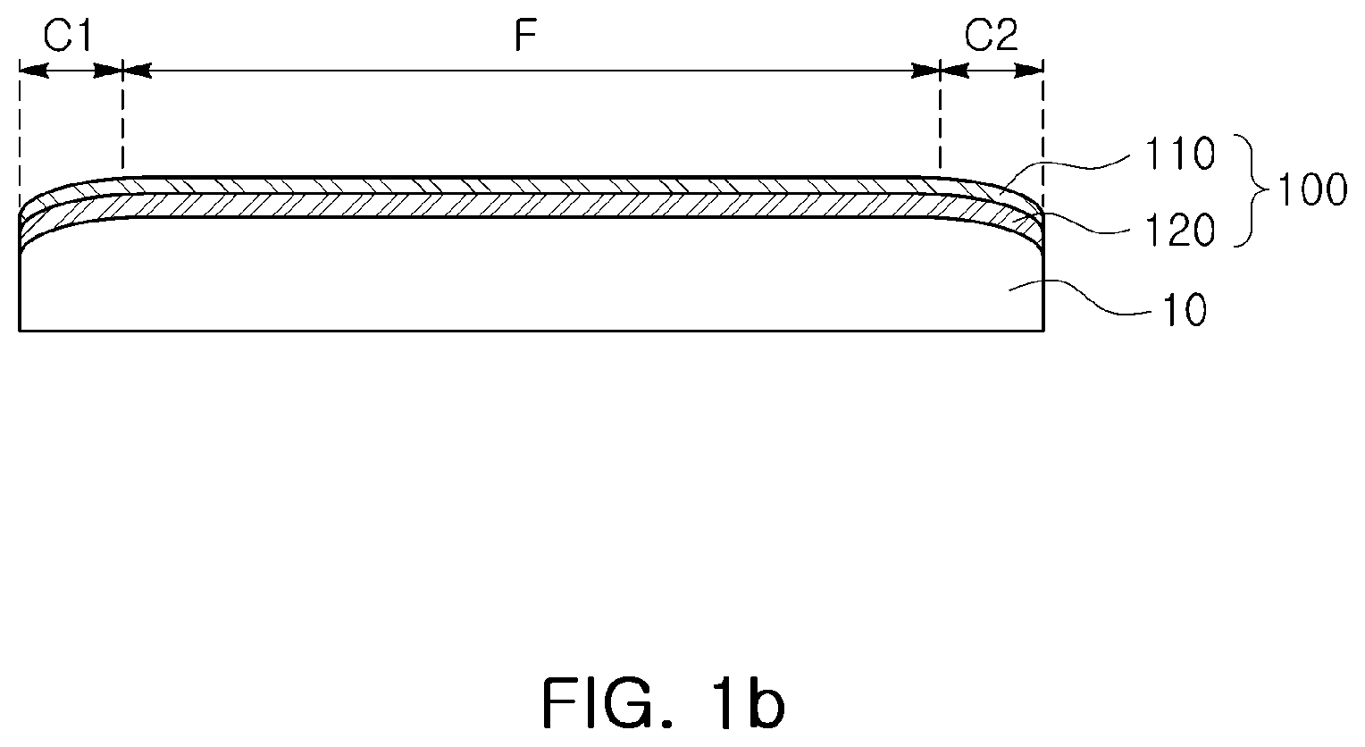 Patent US12617184 Figure 2 – Glass protective film for covering a curved surface of a portable display, device of adhering the glass protective films to the curved surface of the portable display, and method of adhering the glass protective film to the curved surface using the device