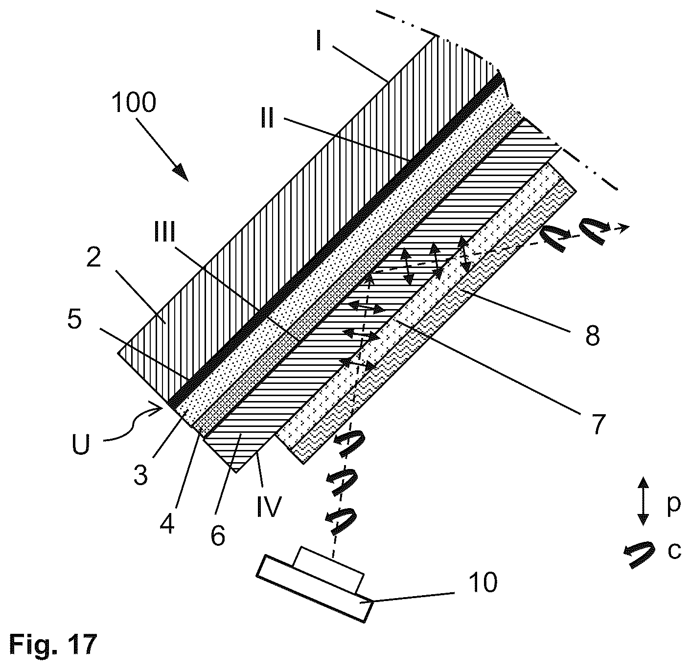 Patent US12617185 Figure 9 – Laminated pane with retardation plate