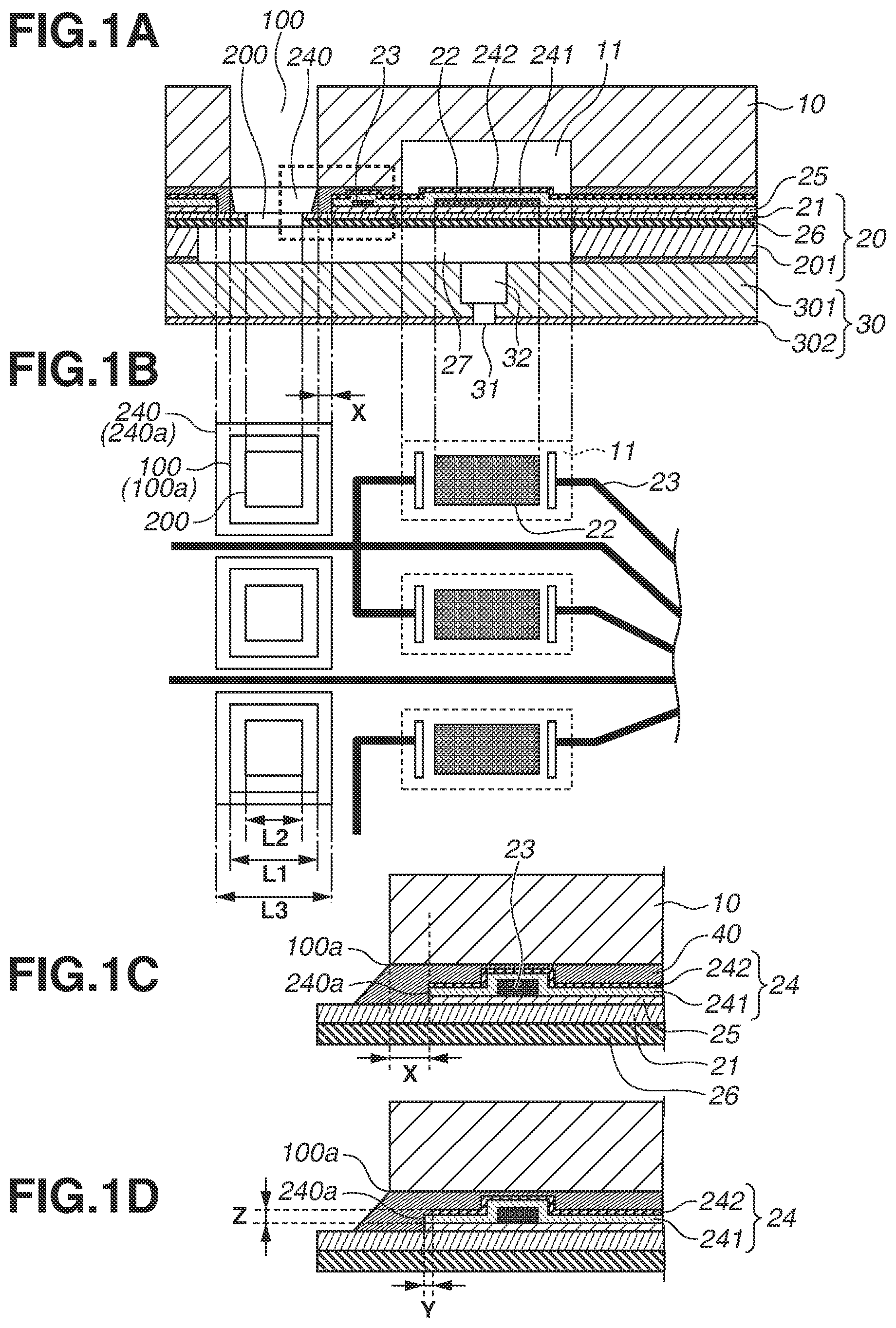 Patent US12617203 Figure 1 – Liquid discharge head, element substrate and method for manufacturing the same