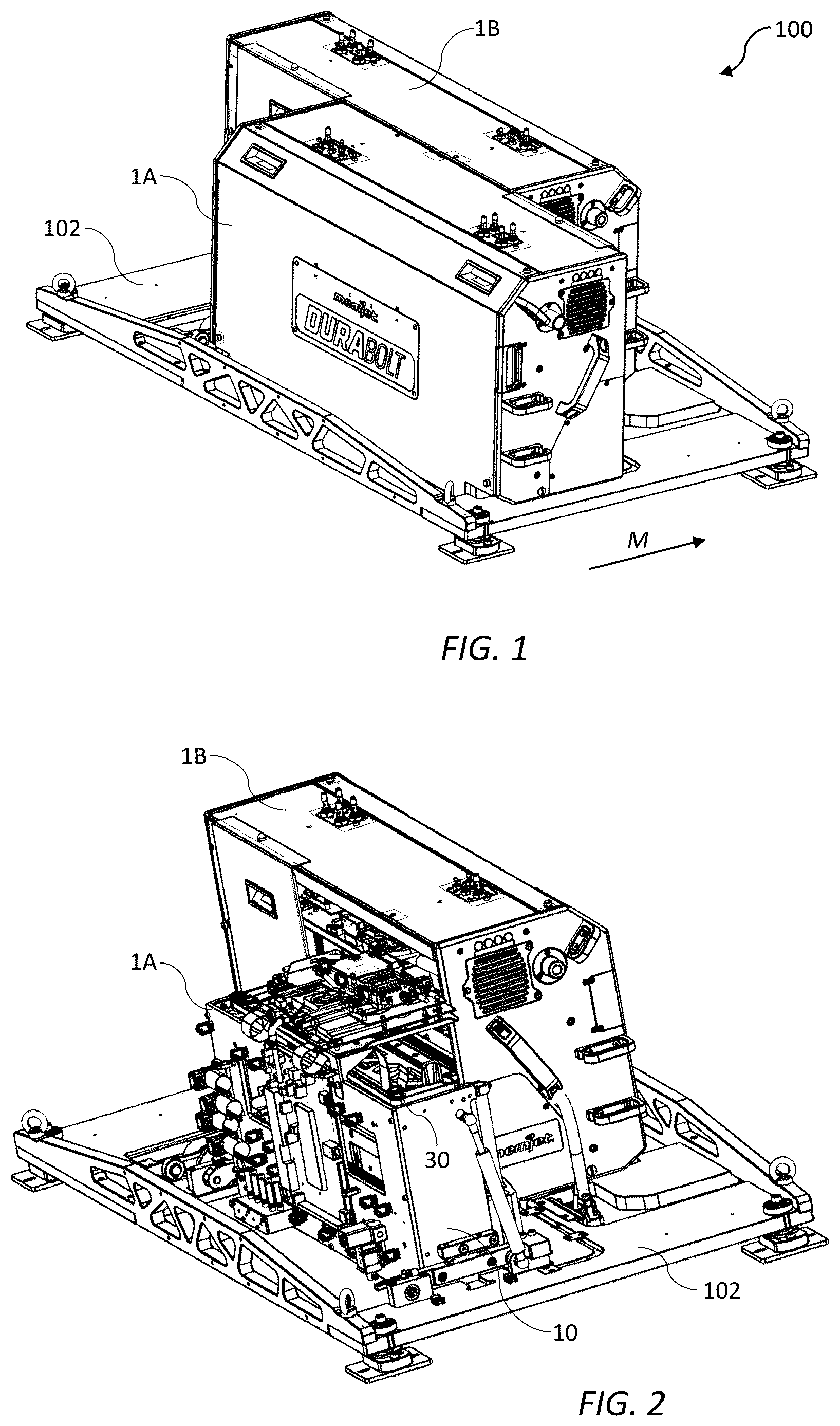 Patent US12617210 Figure 1 – Printing unit with aerosol extractors for overlapping printheads