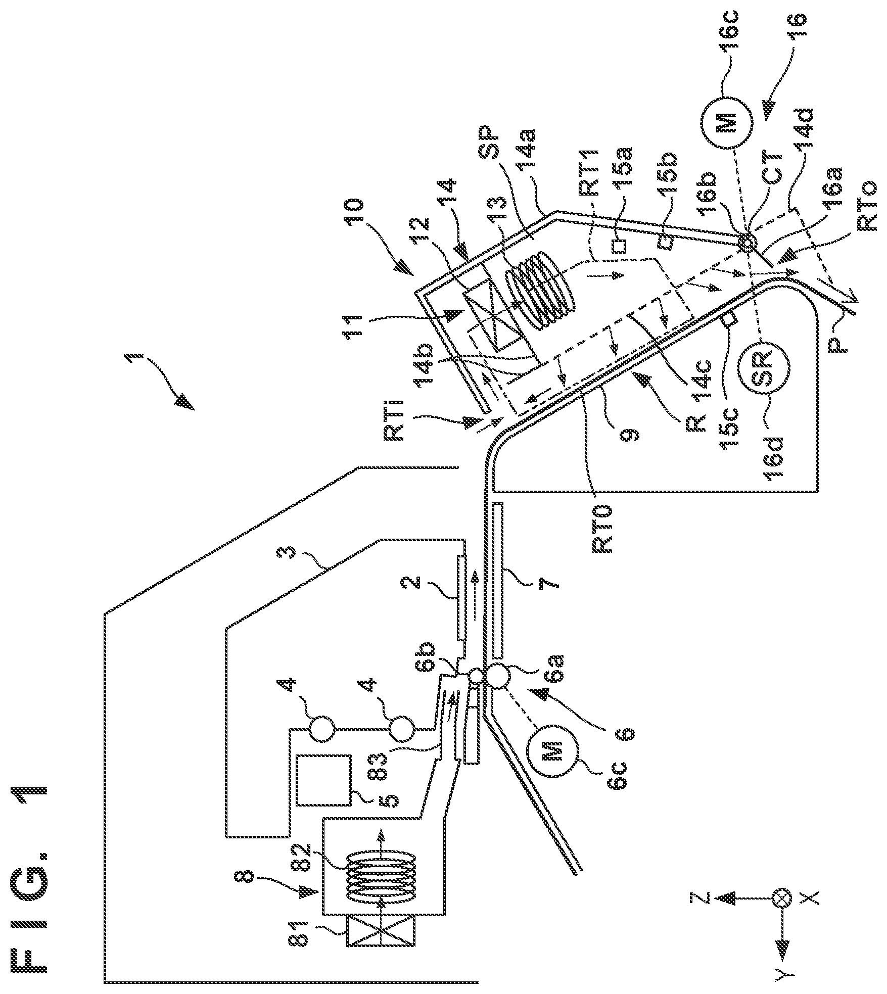 Patent US12617220 Figure 1 – Drying device, printing apparatus, and control method thereof